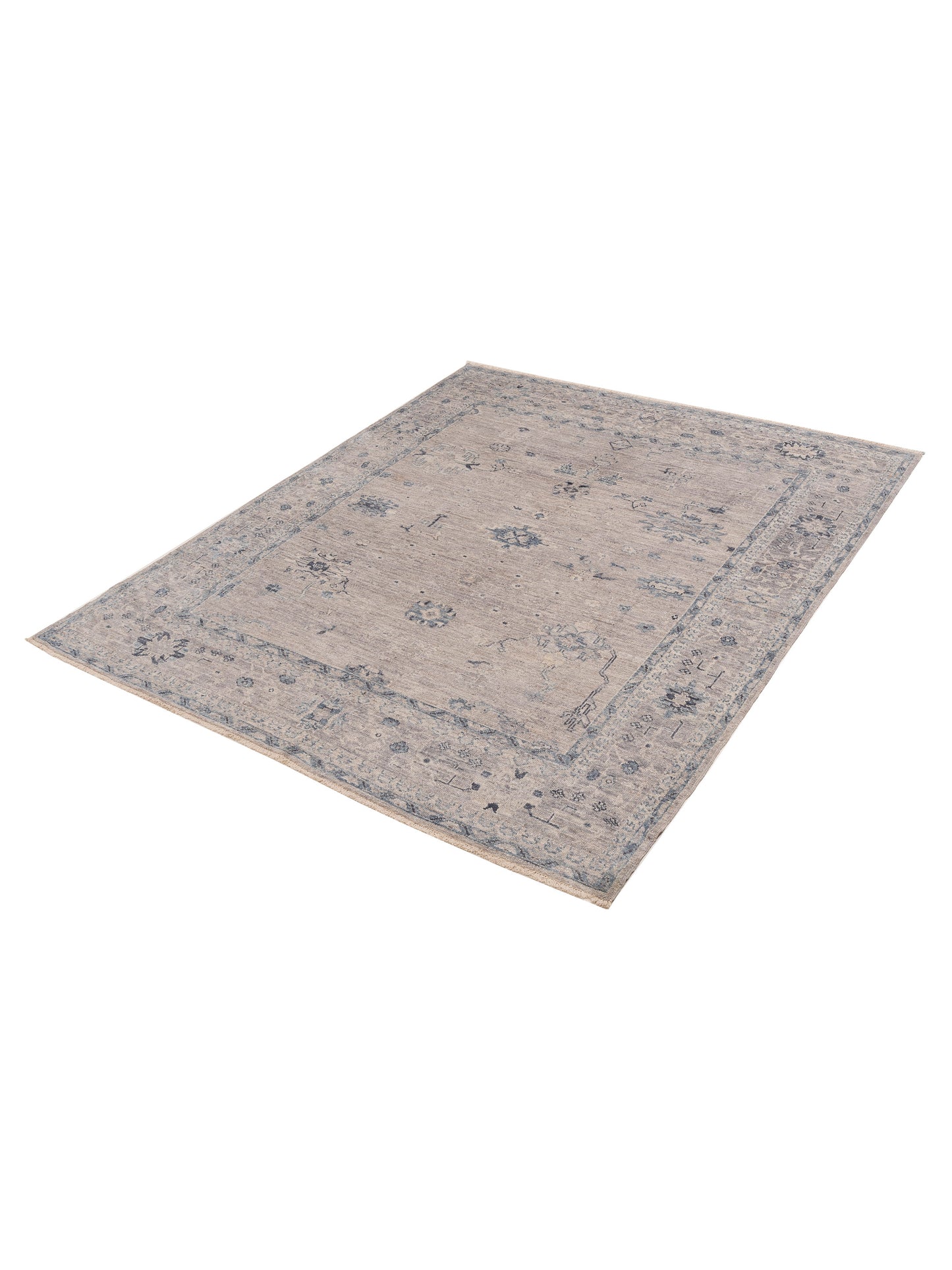 Angora Oushak 154526 Gray Gray 8.1x9.8 Hand Knotted Rug