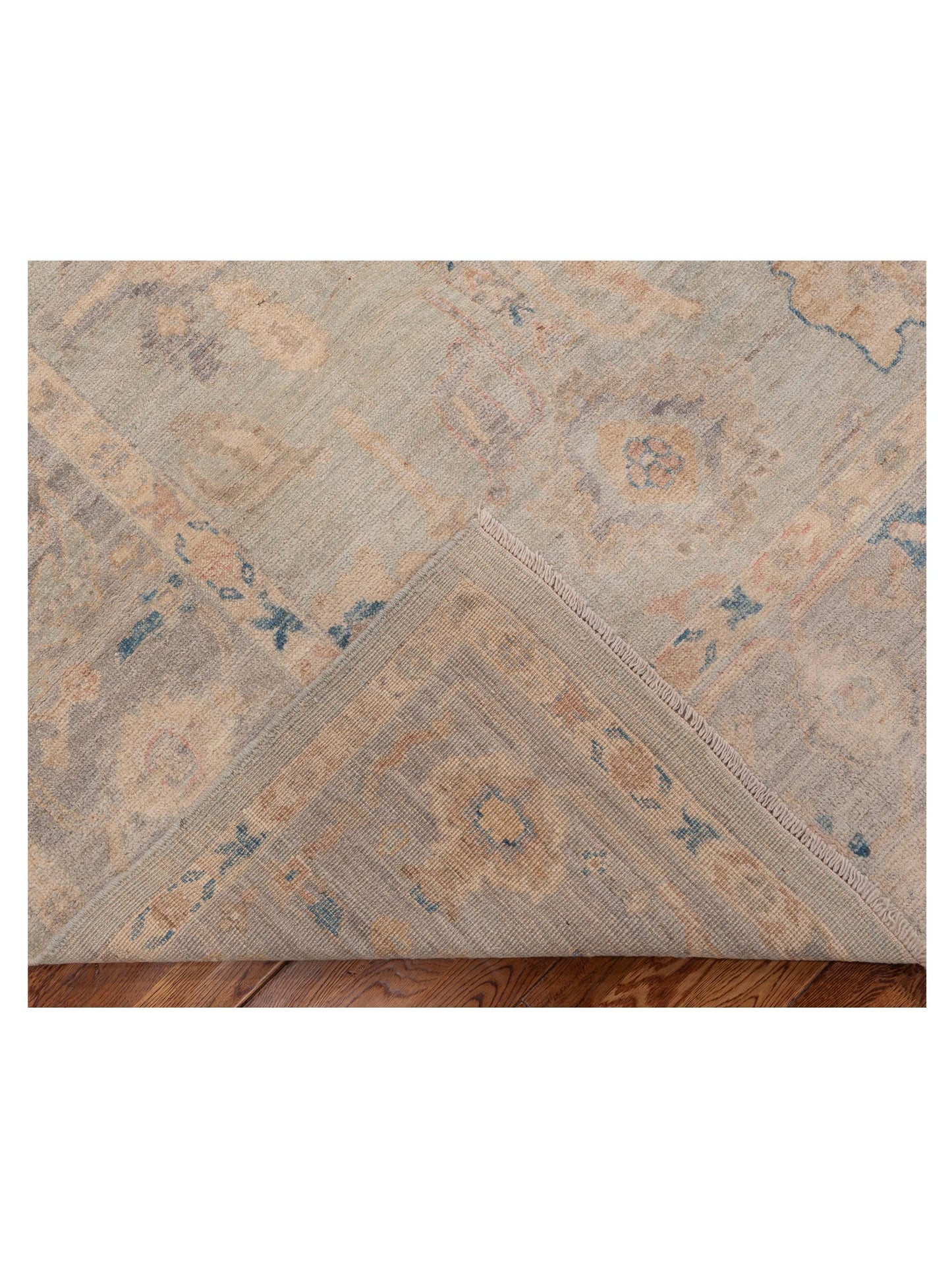 Anadol Oushak 154527 Light Blue Light Gray 8.3x9.7 Hand Knotted Rug
