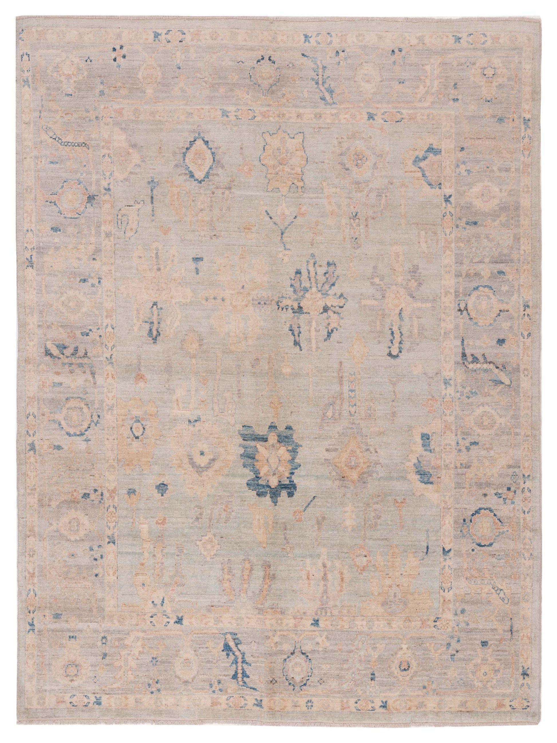 Pasha Anadol Oushak  Light Blue Light Gray Traditional