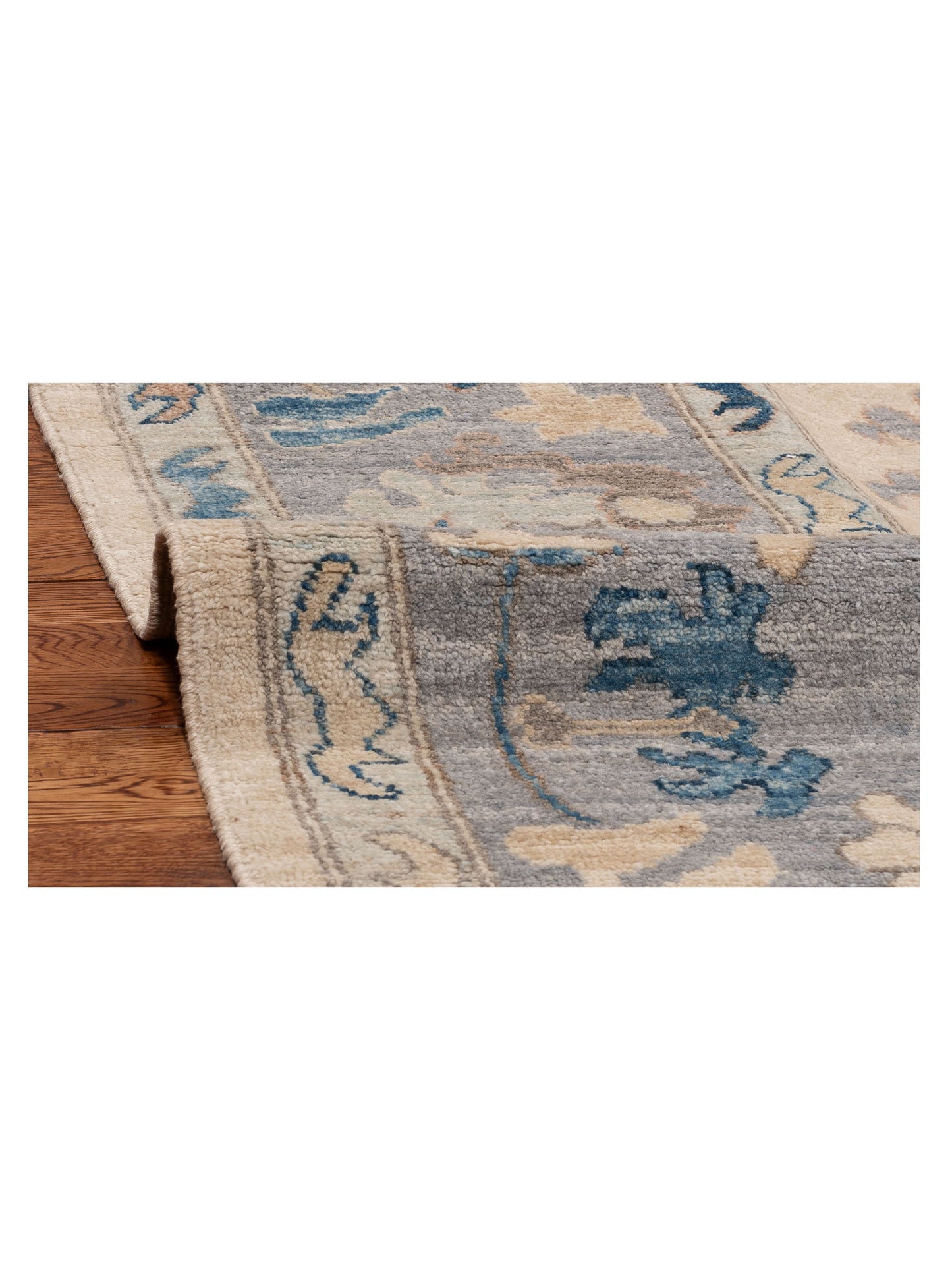 Anadol Oushak 154530 Ivory Gray 9.1x11.8 Hand Knotted Rug