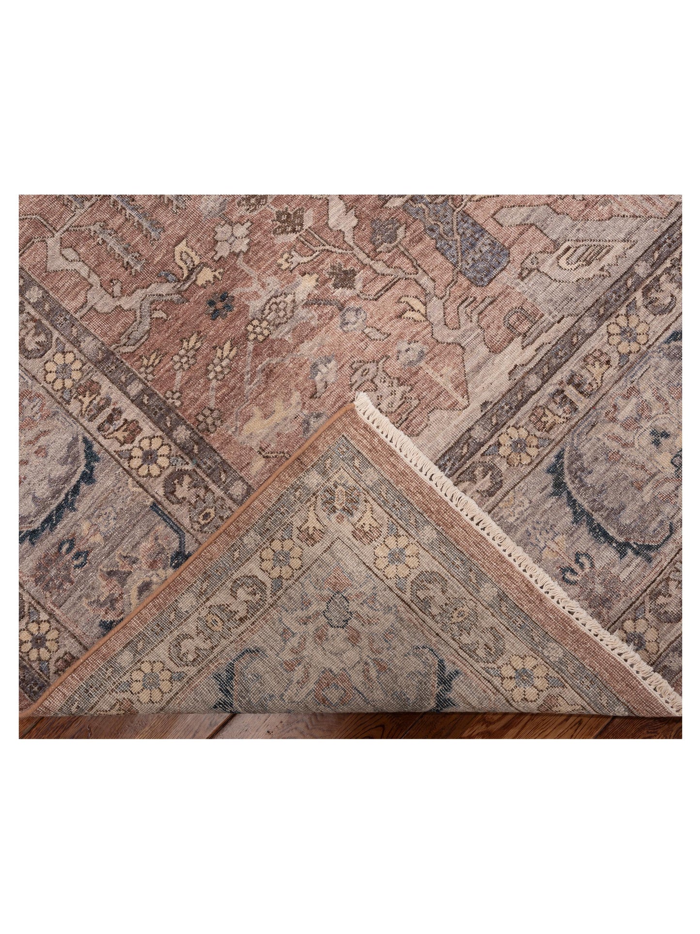 Vintage Revival 154571 Brown Silver 9x12 Hand Knotted Rug