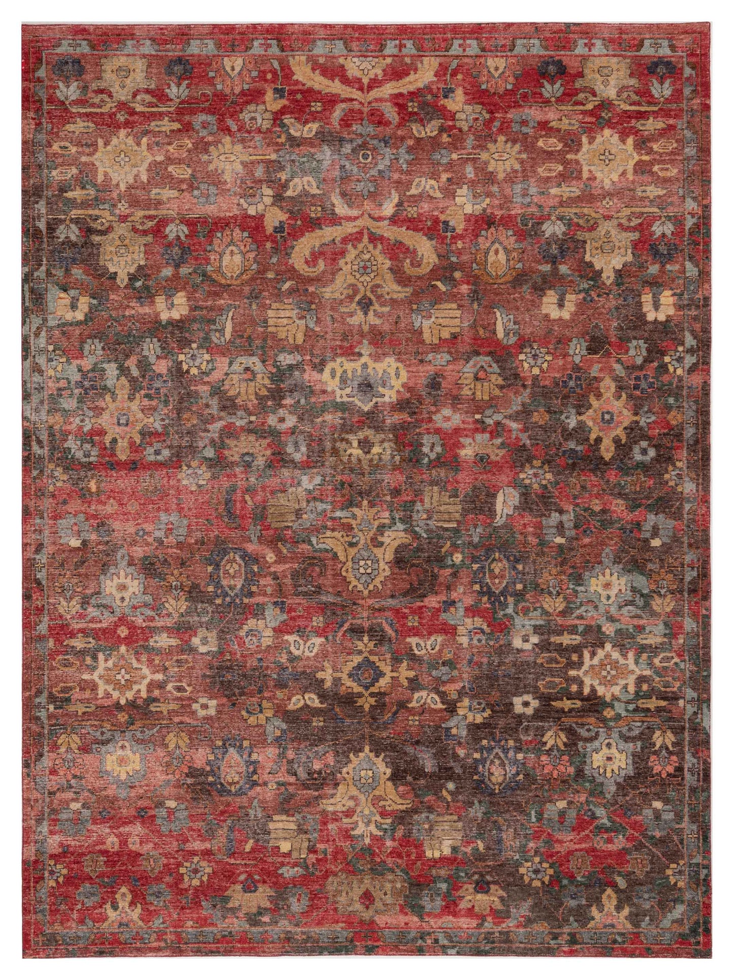 Aurore 154593 Red Brown 9x12 Hand Knotted Rug