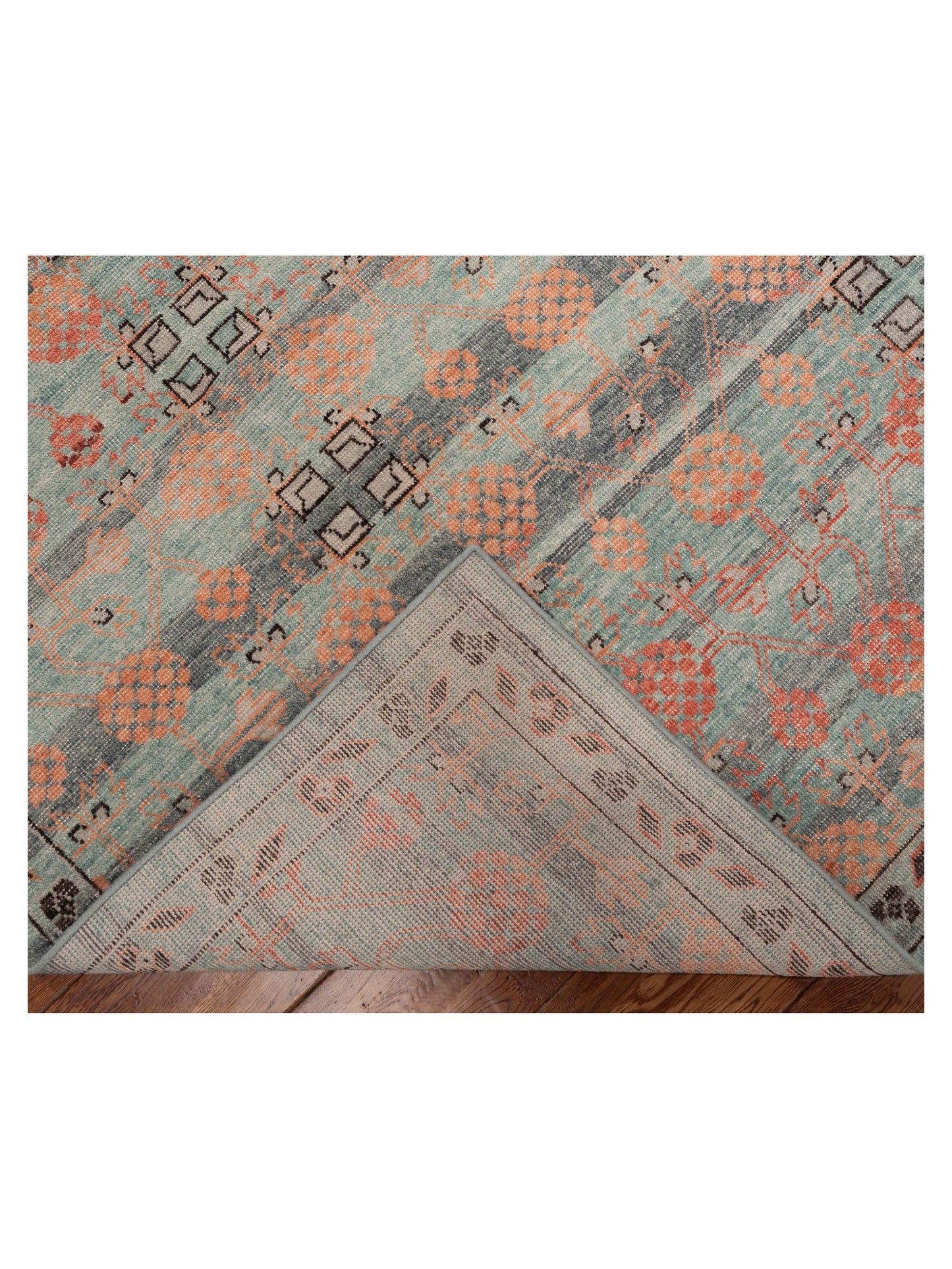 Aurore 154595 Blue Blue 9x12 Hand Knotted Rug