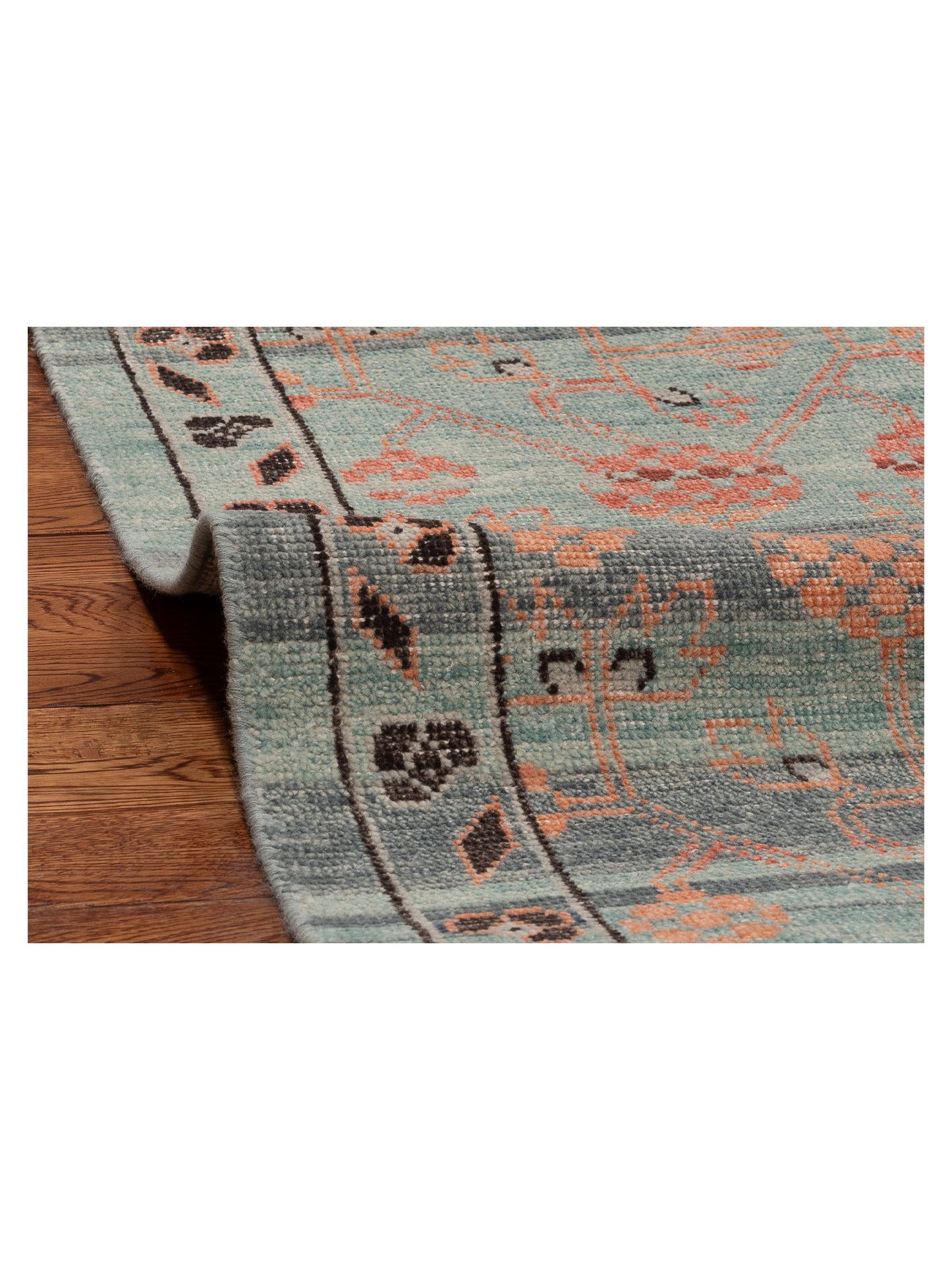 Aurore 154595 Blue Blue 9x12 Hand Knotted Rug