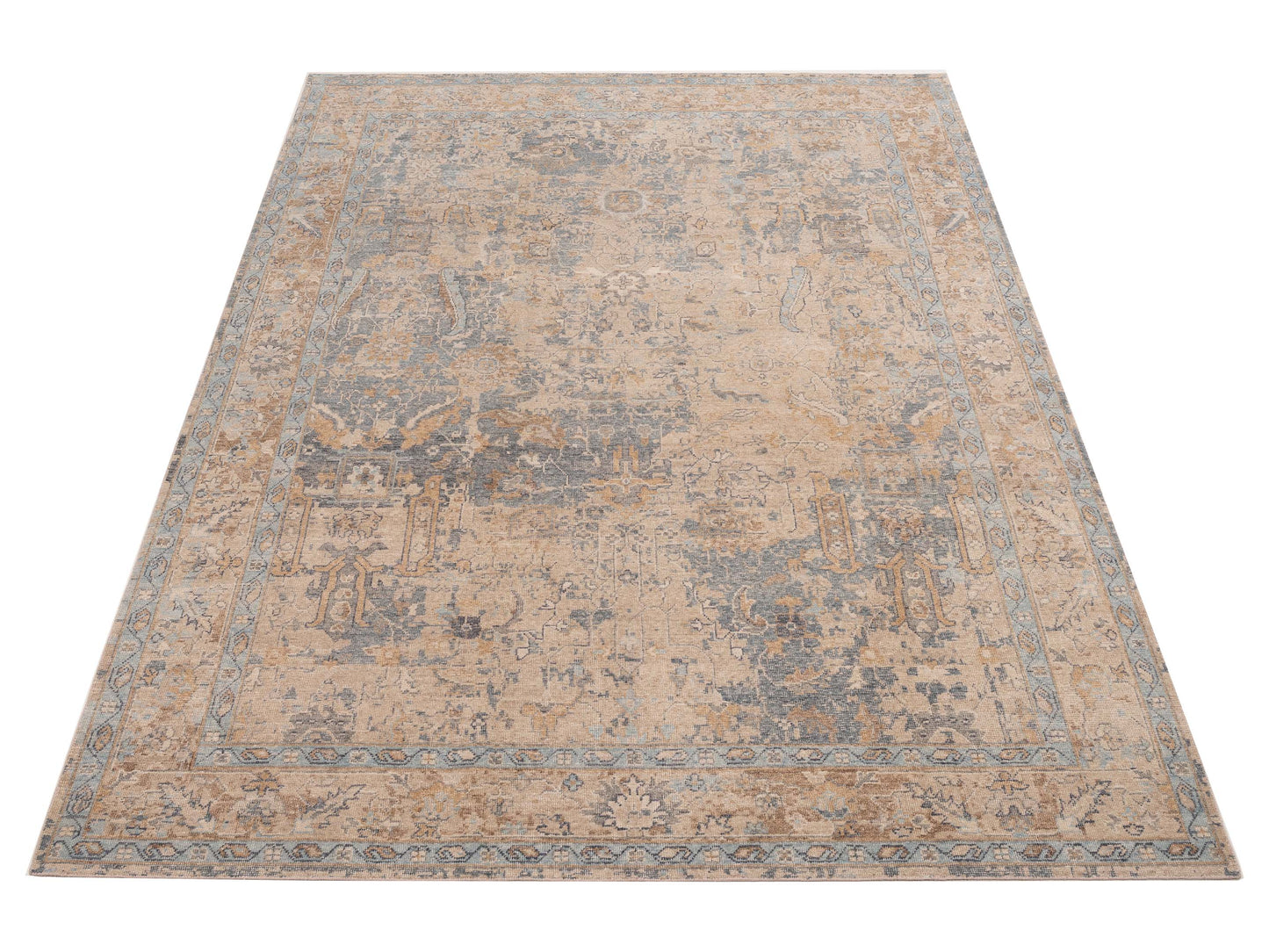 Aurore 154599 Gray Beige 9x12 Hand Knotted Rug