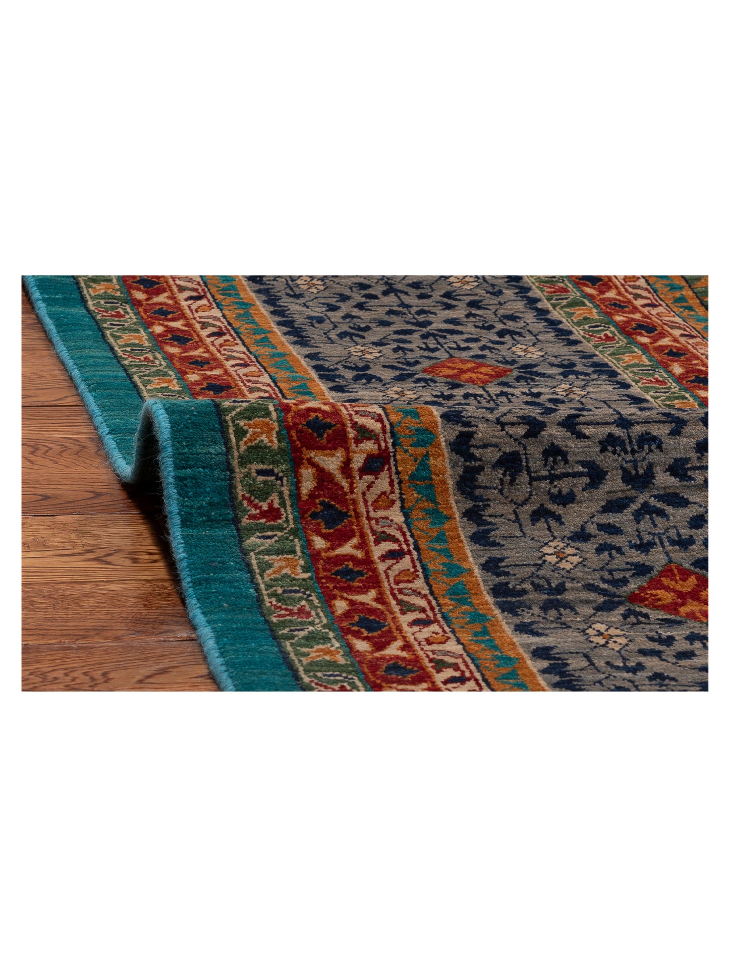 Super Mamluk 154606 Blue Gray 10x13.5 Hand Knotted Rug