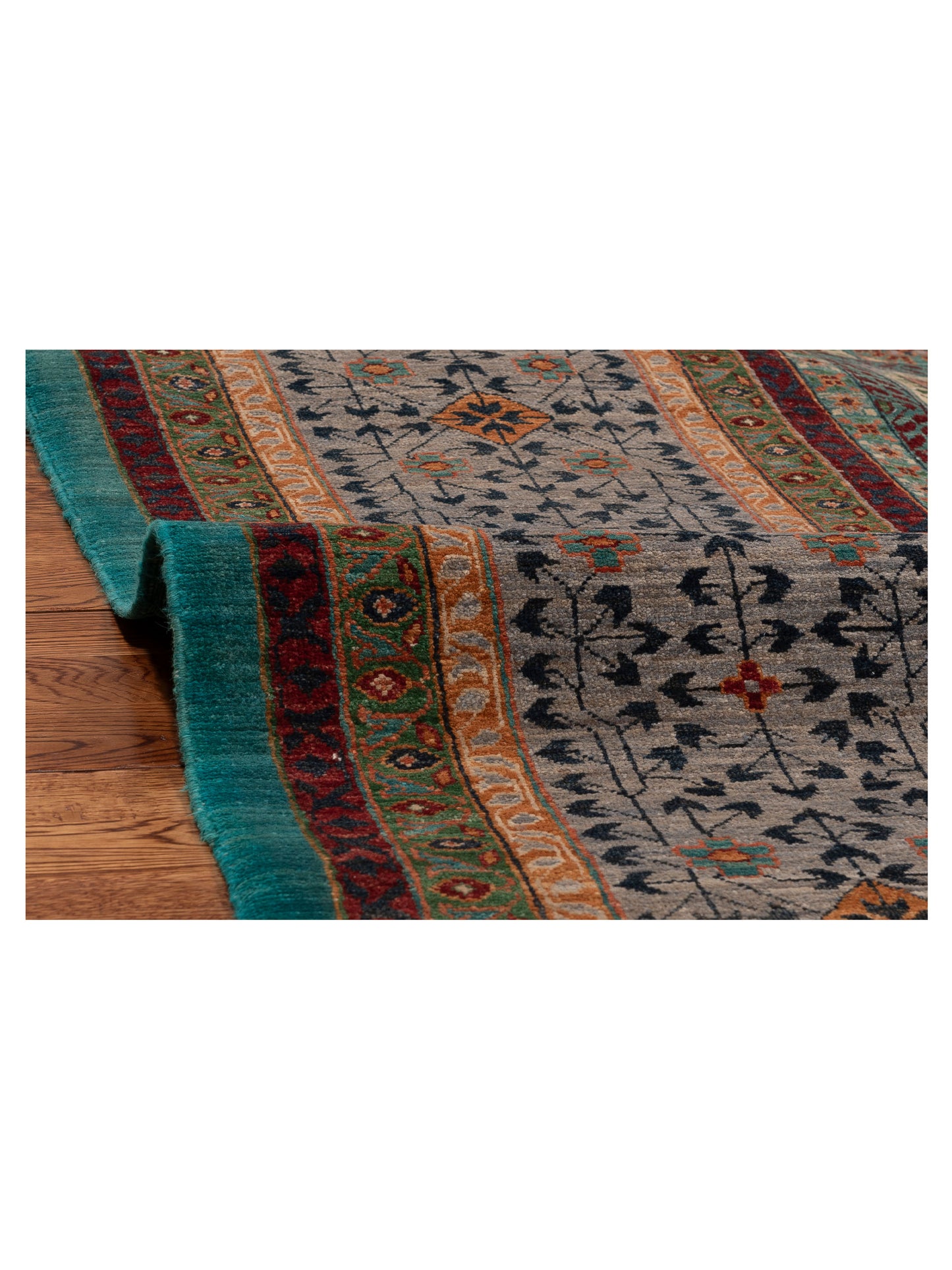 Super Mamluk 154608 Blue Gray 8.11x12.7 Hand Knotted Rug