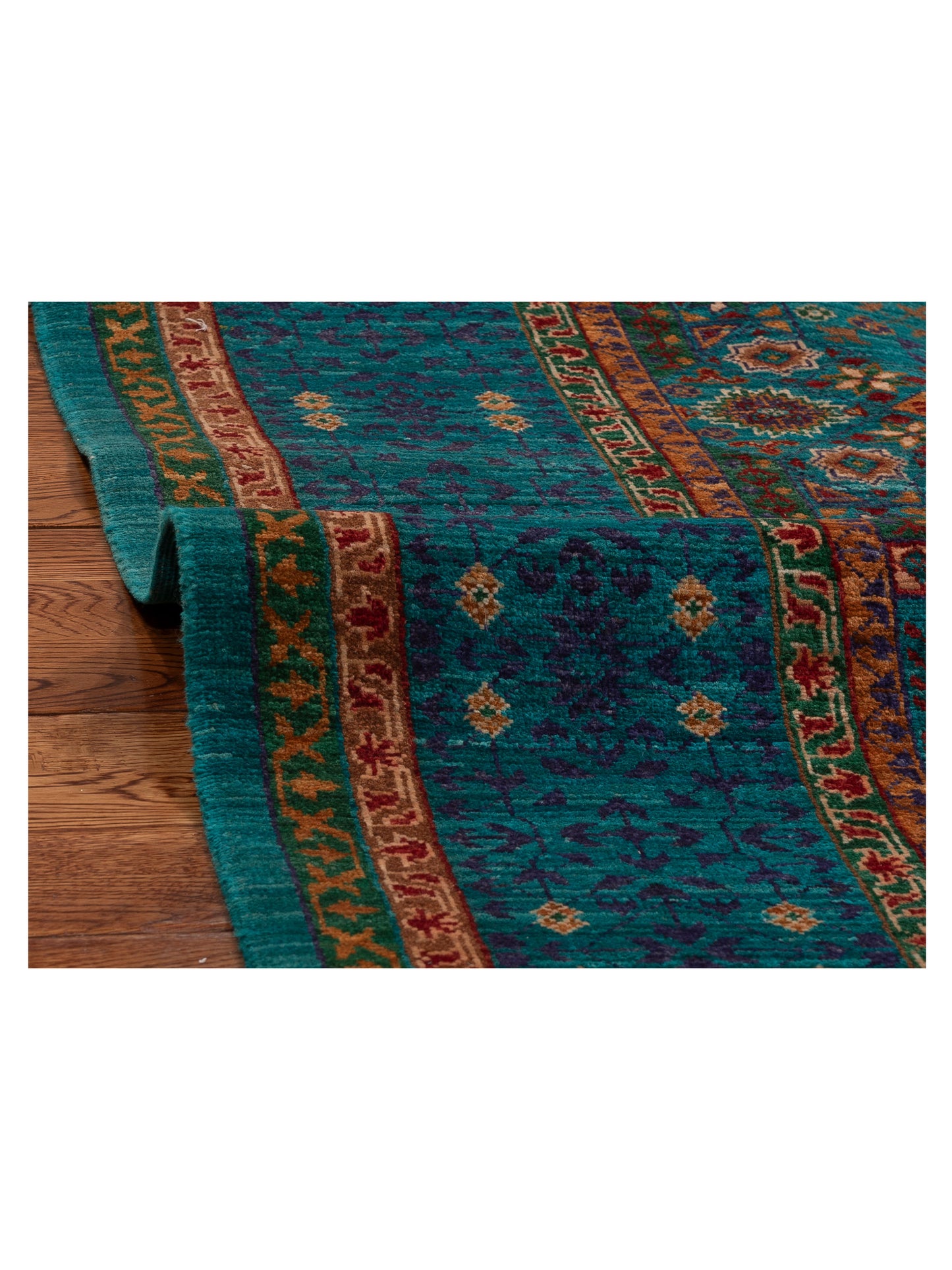 Super Mamluk 154615 Blue Blue 6x8 Hand Knotted Rug