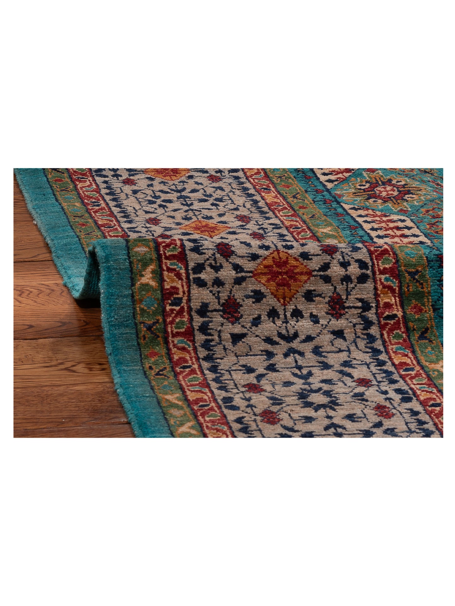 Super Mamluk 154616 Blue Gray 5.10x8.1 Hand Knotted Rug