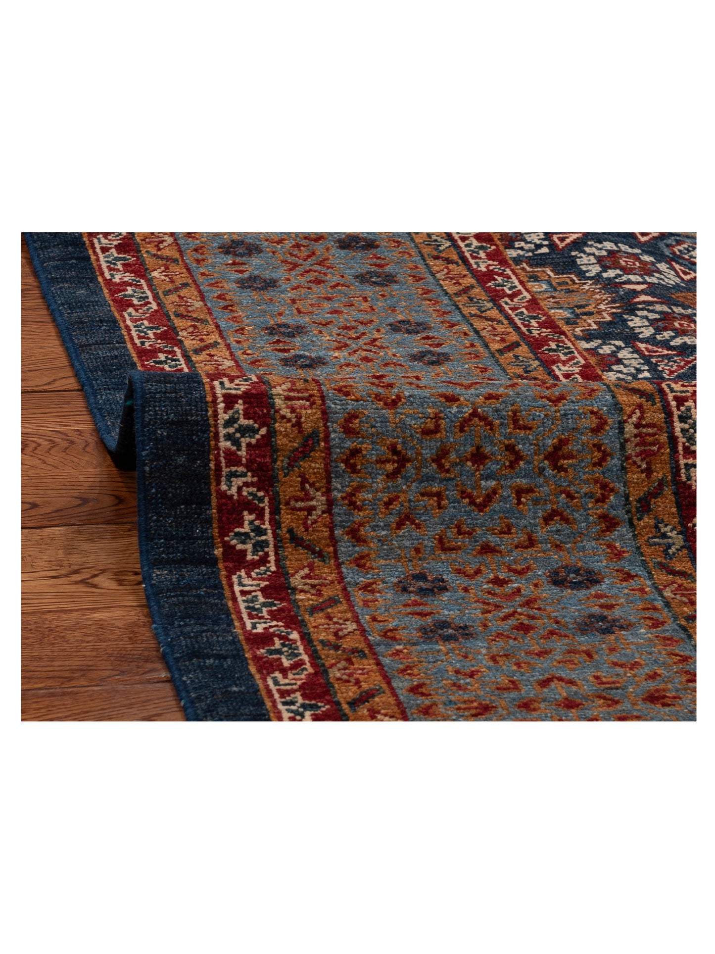 Super Mamluk 154619 Blue Blue 6x8.5 Hand Knotted Rug