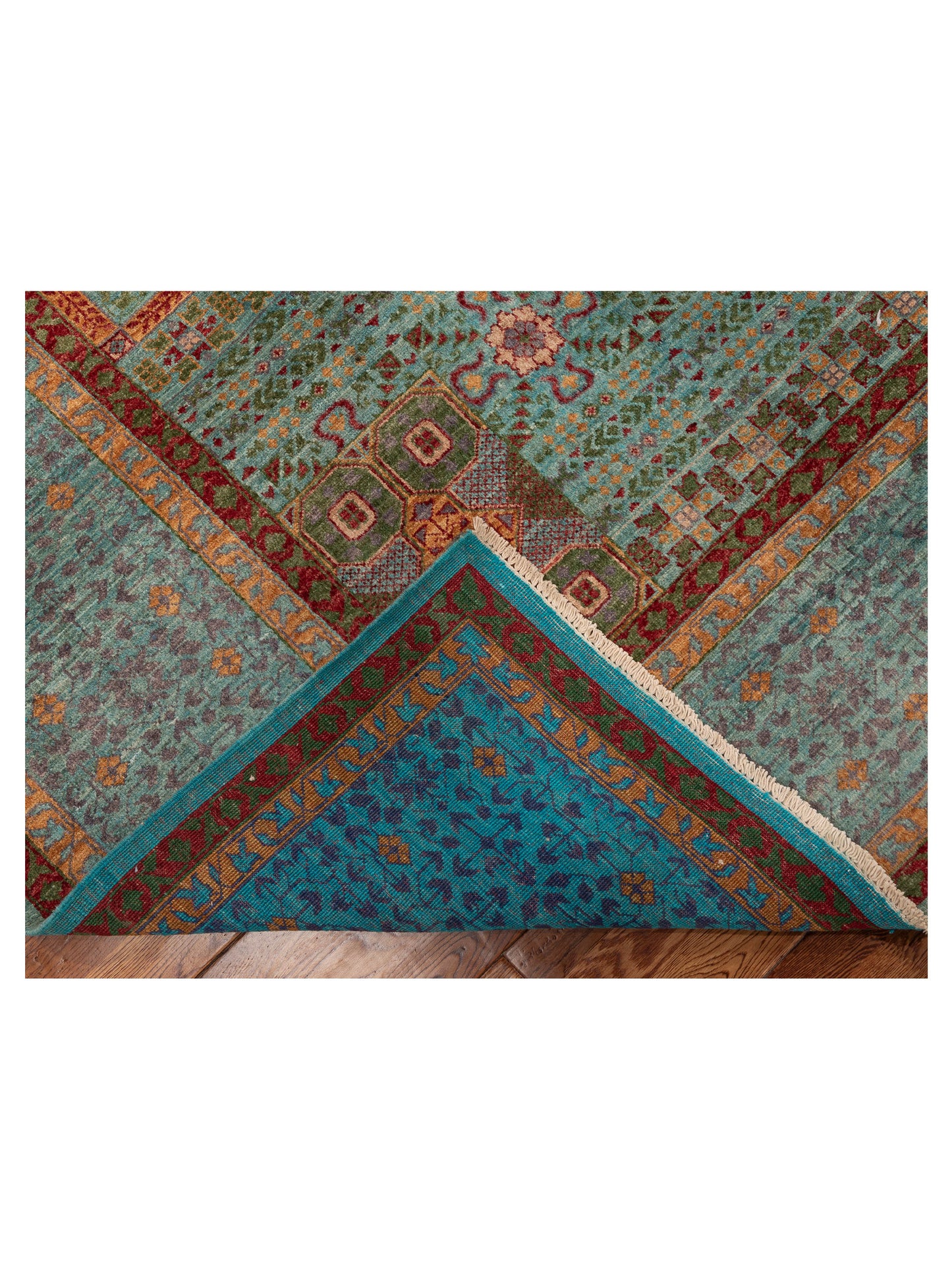 Super Mamluk 154623 Blue Blue 9x11.9 Hand Knotted Rug