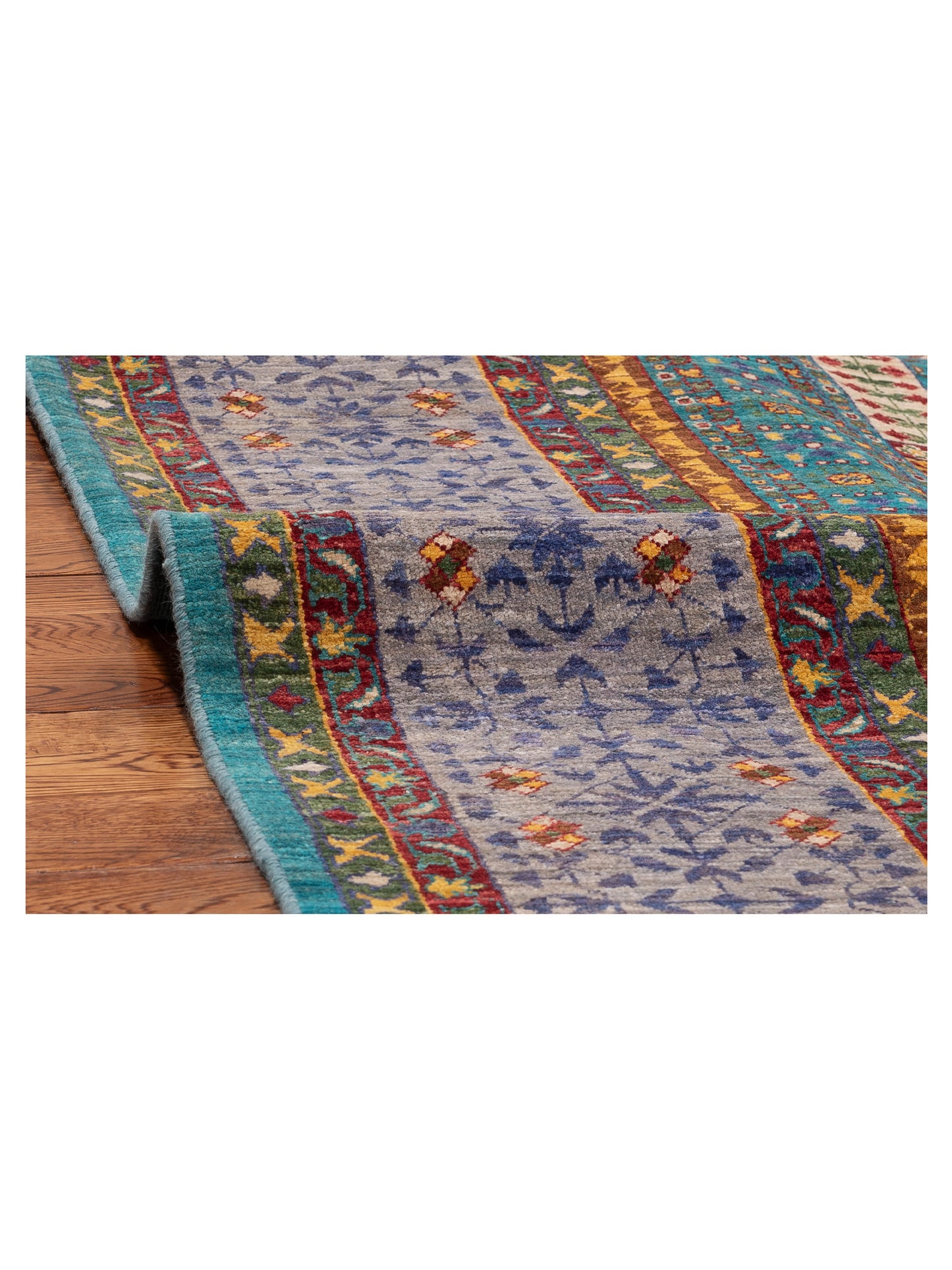 Super Mamluk 154627 Blue Gray 8.10x12.1 Hand Knotted Rug