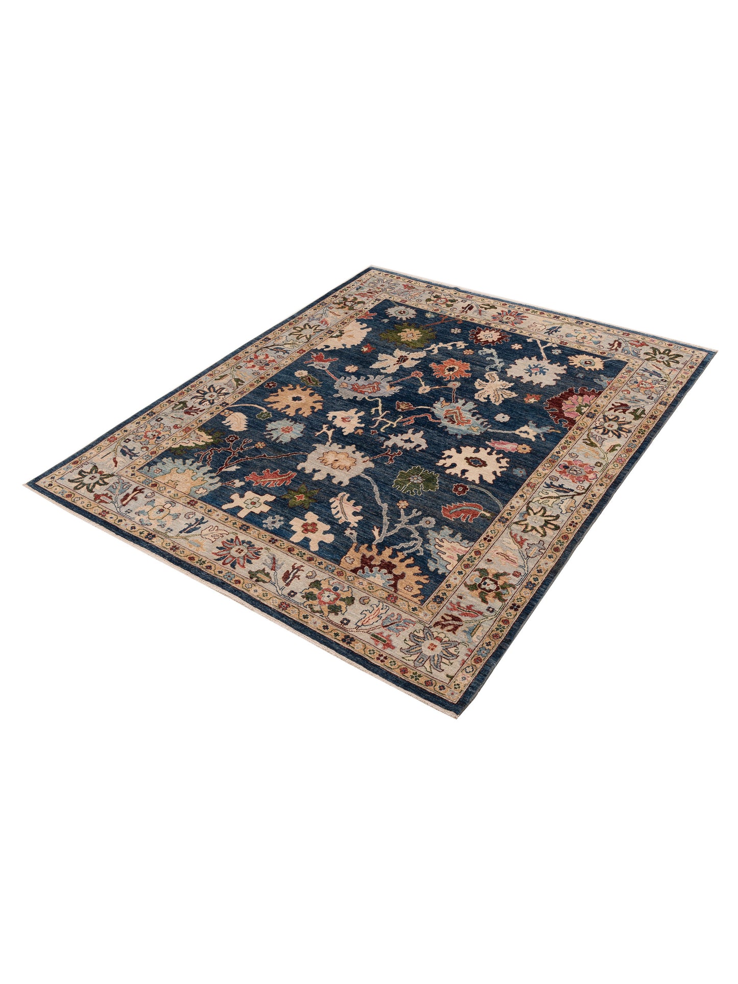 Anadol Oushak 154667 Blue Silver 8.3x9.10 Hand Knotted Rug