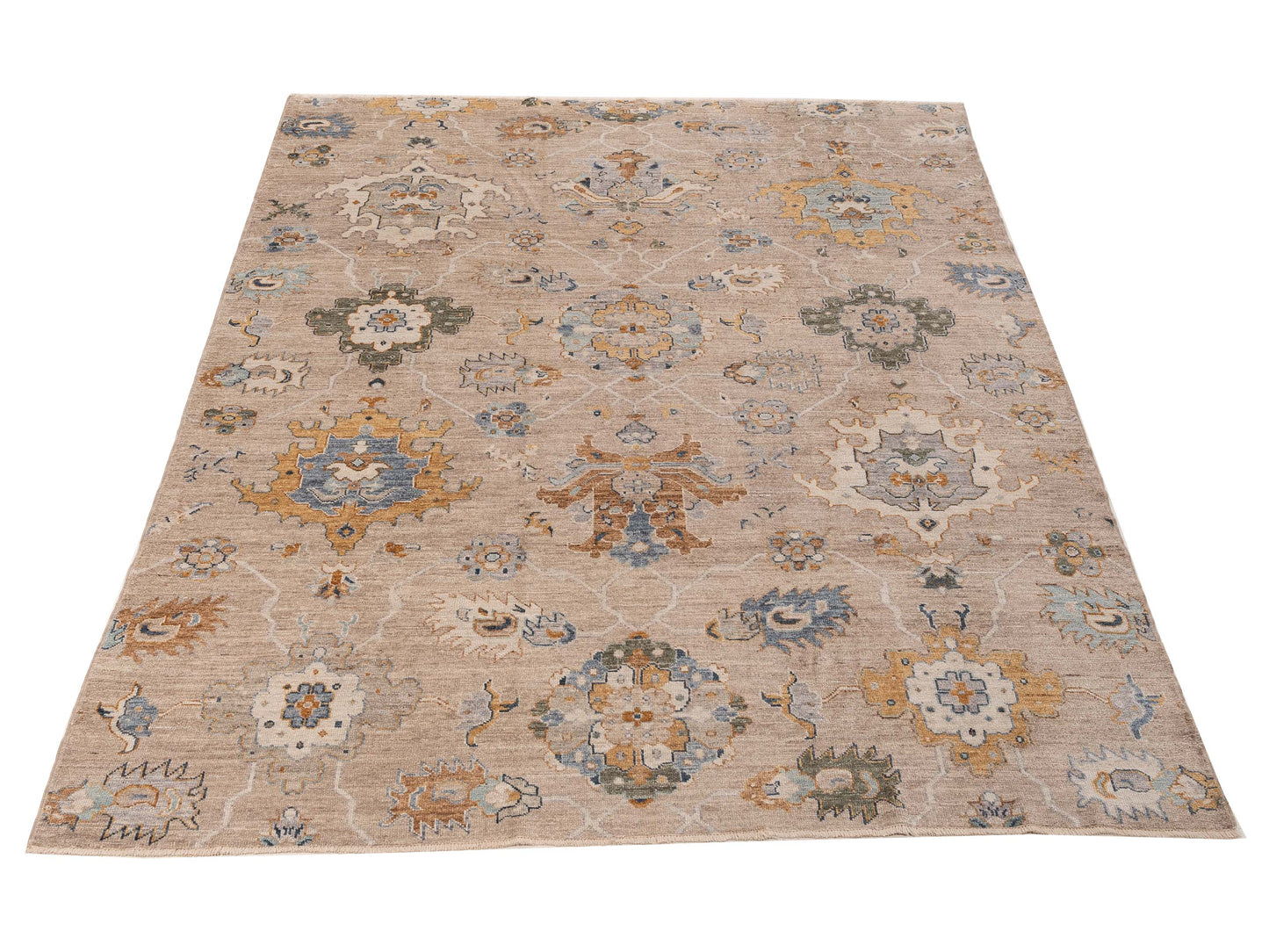 Angora Oushak 154668 Brown Brown 8.10x11.2 Hand Knotted Rug