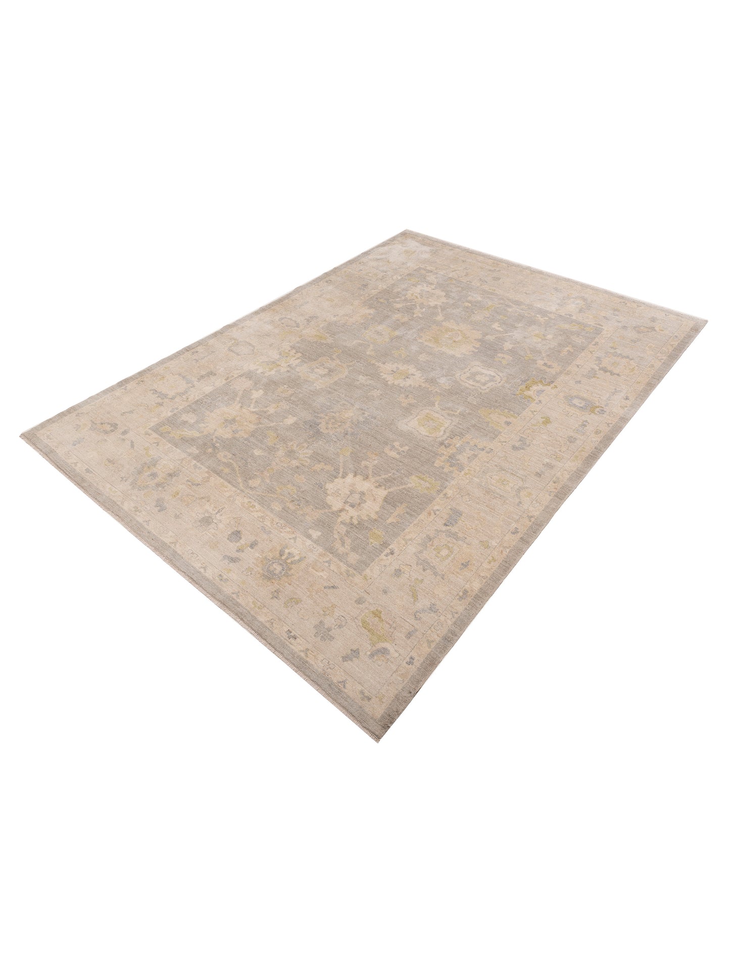 Anadol Oushak 154670 Gray Beige 9.9x13.6 Hand Knotted Rug