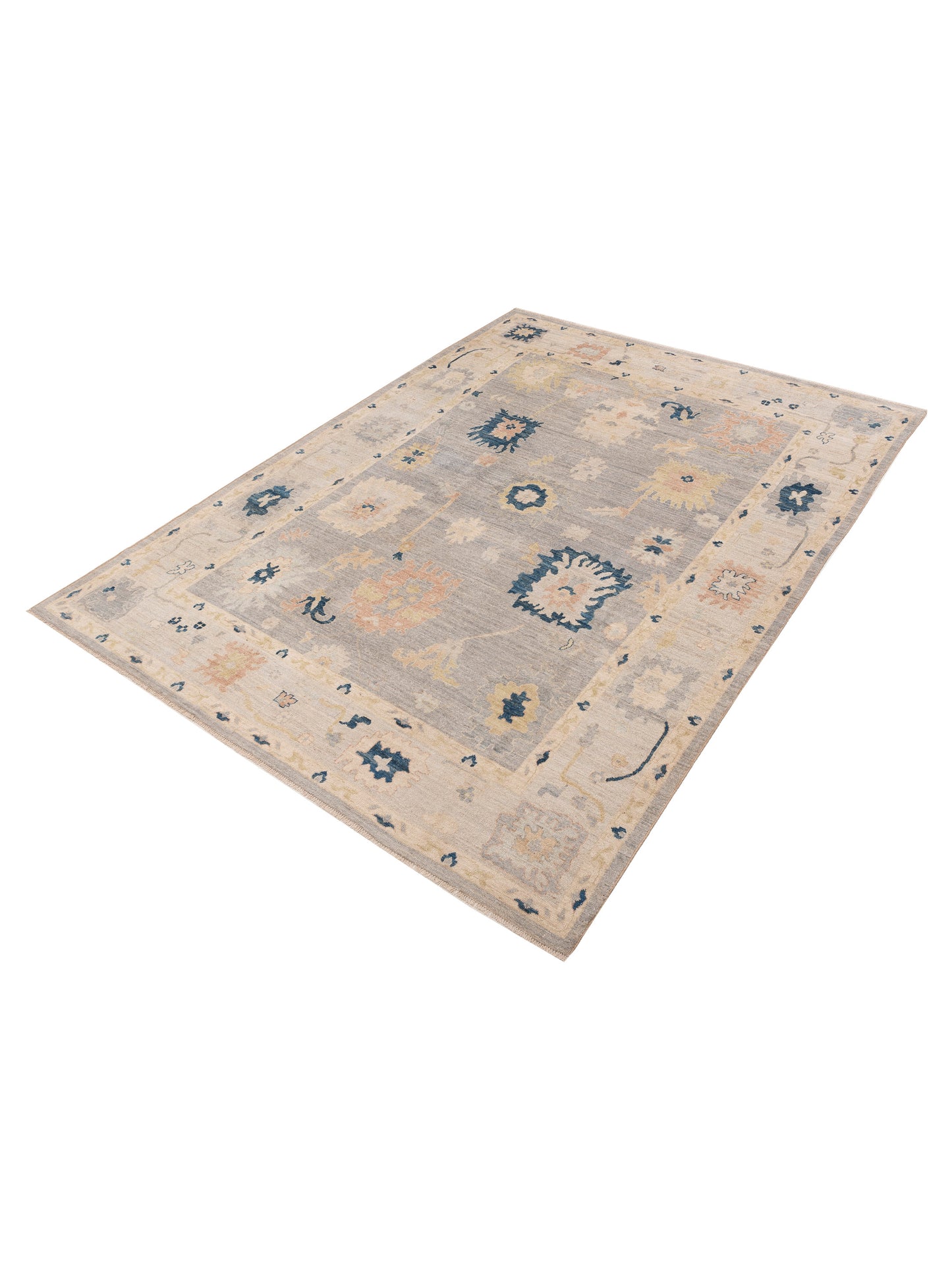 Anadol Oushak 154672 Gray Beige 9.1x12 Hand Knotted Rug