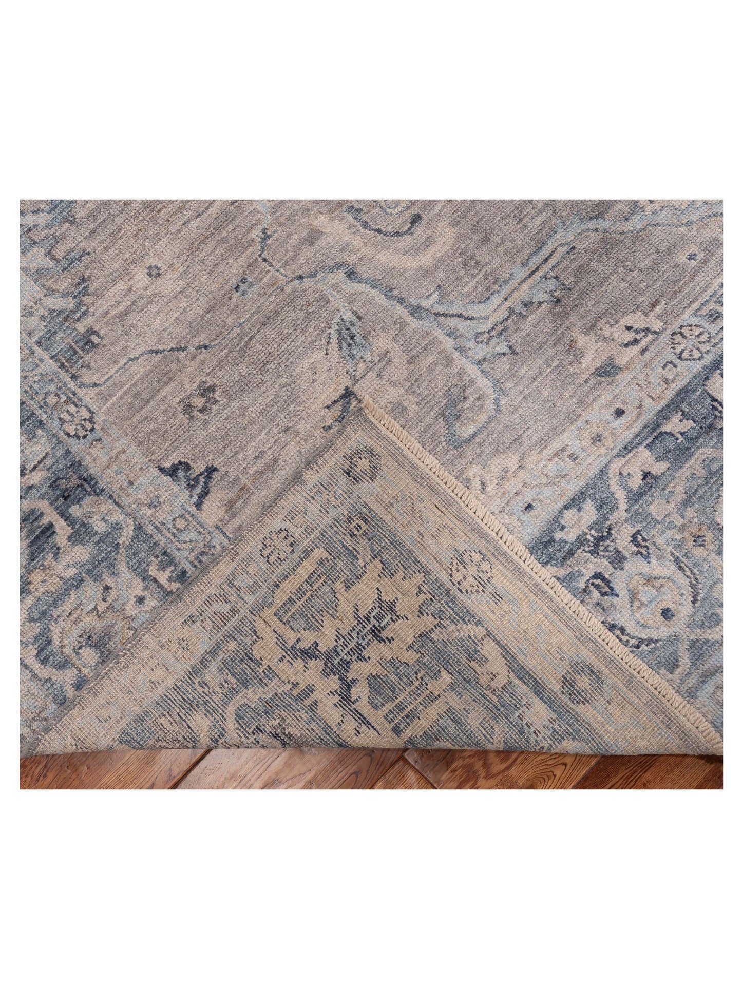 Angora Oushak 154674 Gray Blue 8.11x11.10 Hand Knotted Rug
