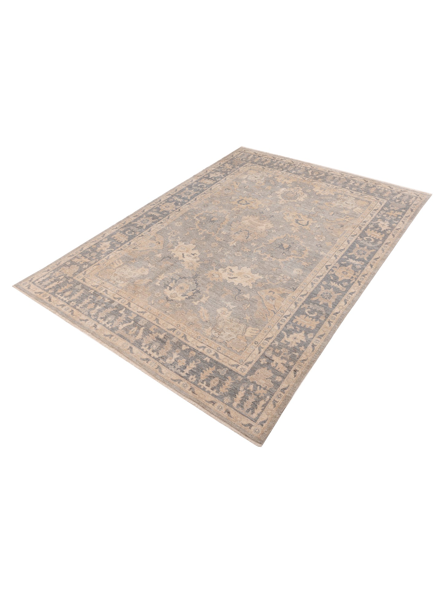 Anadol Oushak 154675 Silver Gray 8.11x12 Hand Knotted Rug