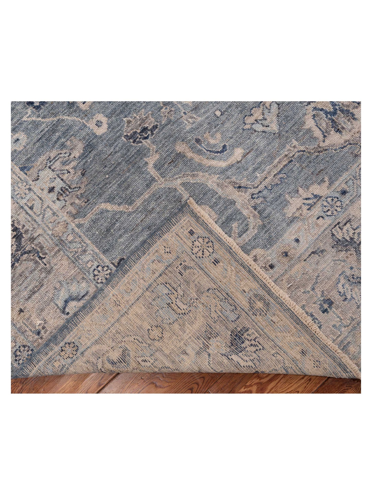 Angora Oushak 154686 Blue Gray 7.11x9.7 Hand Knotted Rug