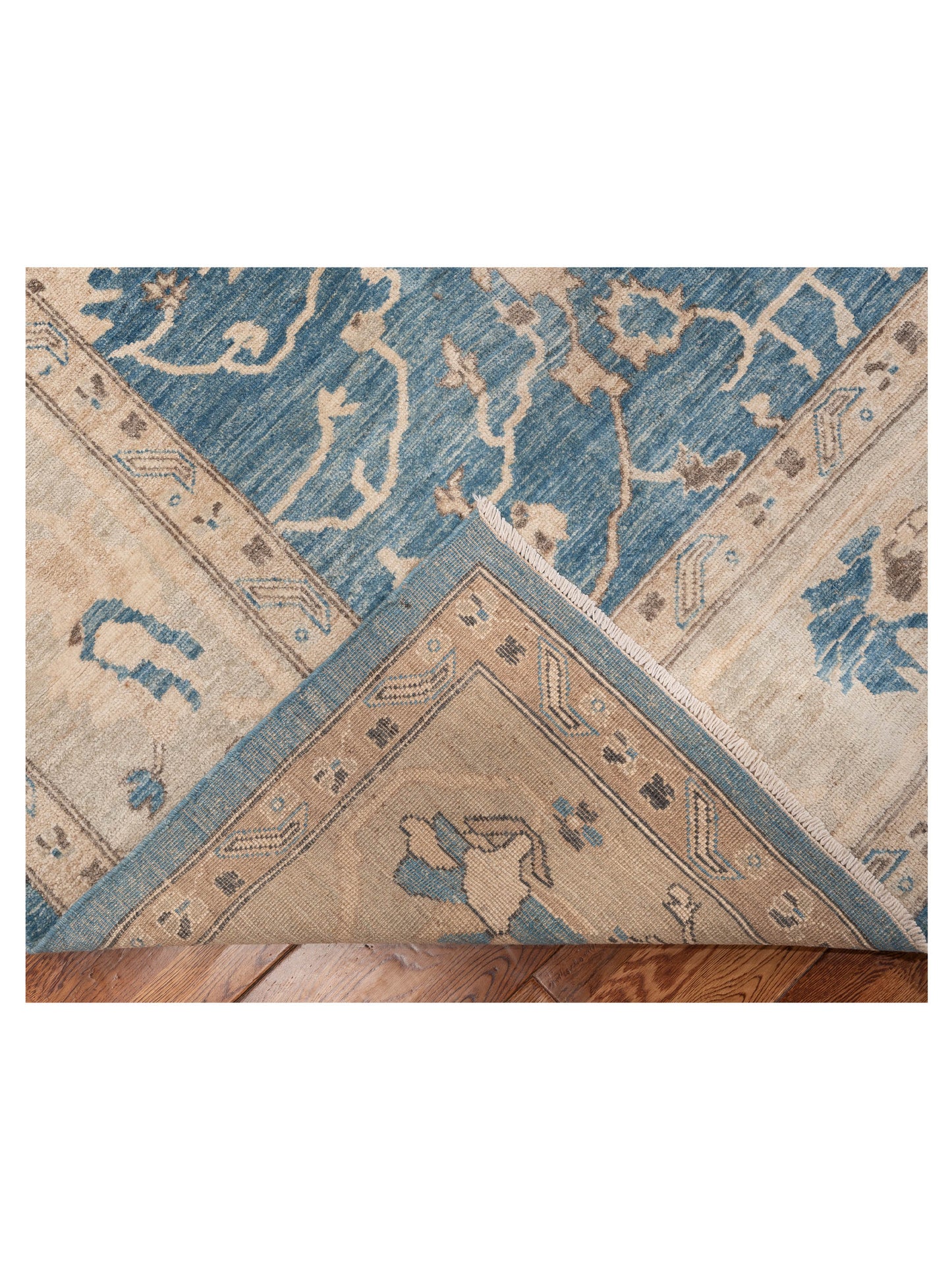Anadol Oushak 154688 Blue Beige 9.1x11.9 Hand Knotted Rug