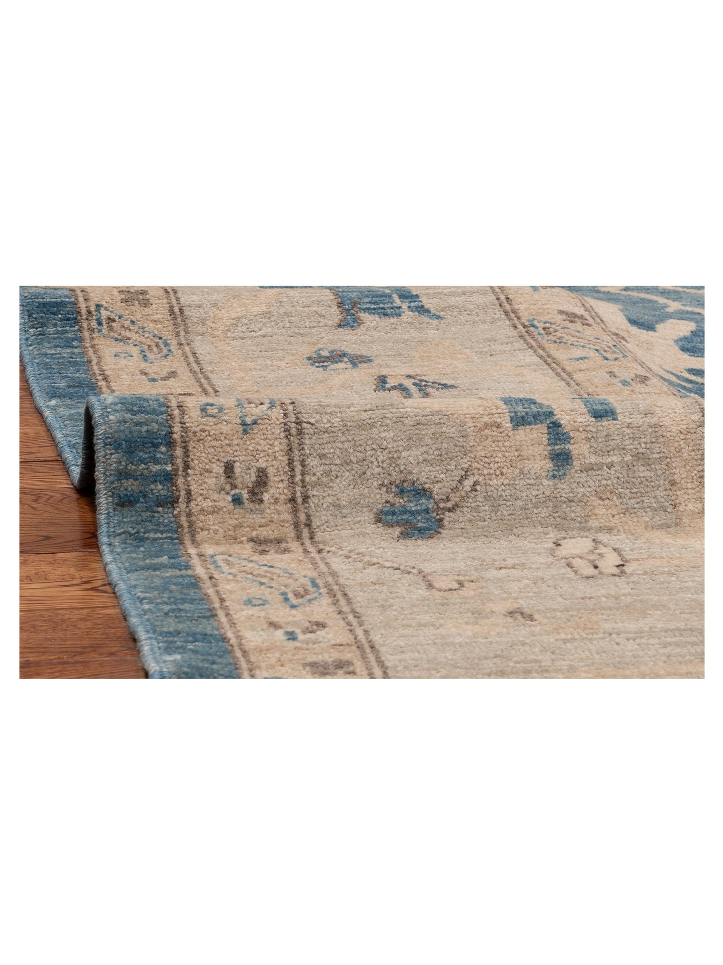 Anadol Oushak 154688 Blue Beige 9.1x11.9 Hand Knotted Rug