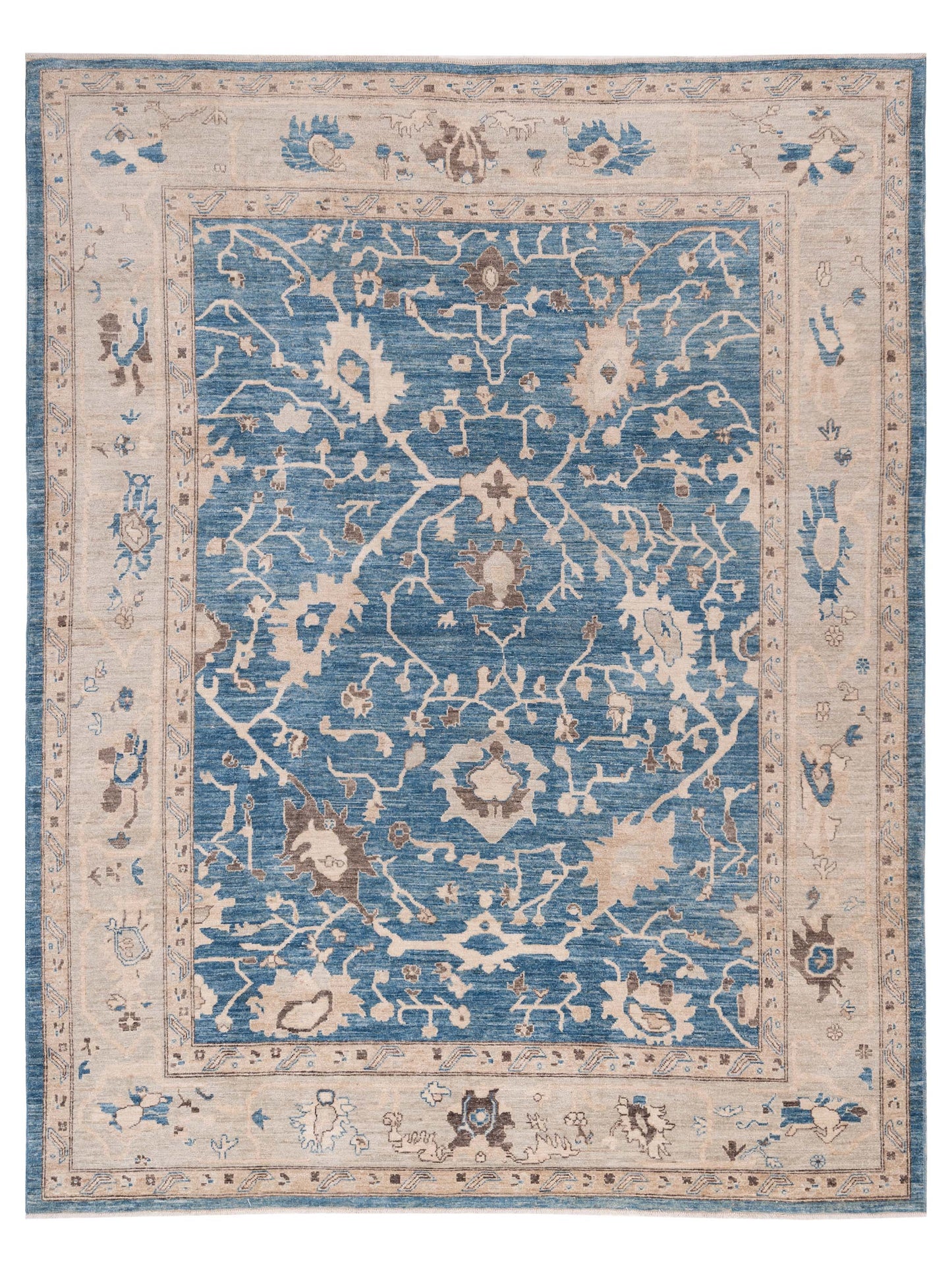 Pasha Anadol Oushak  Blue Beige Traditional