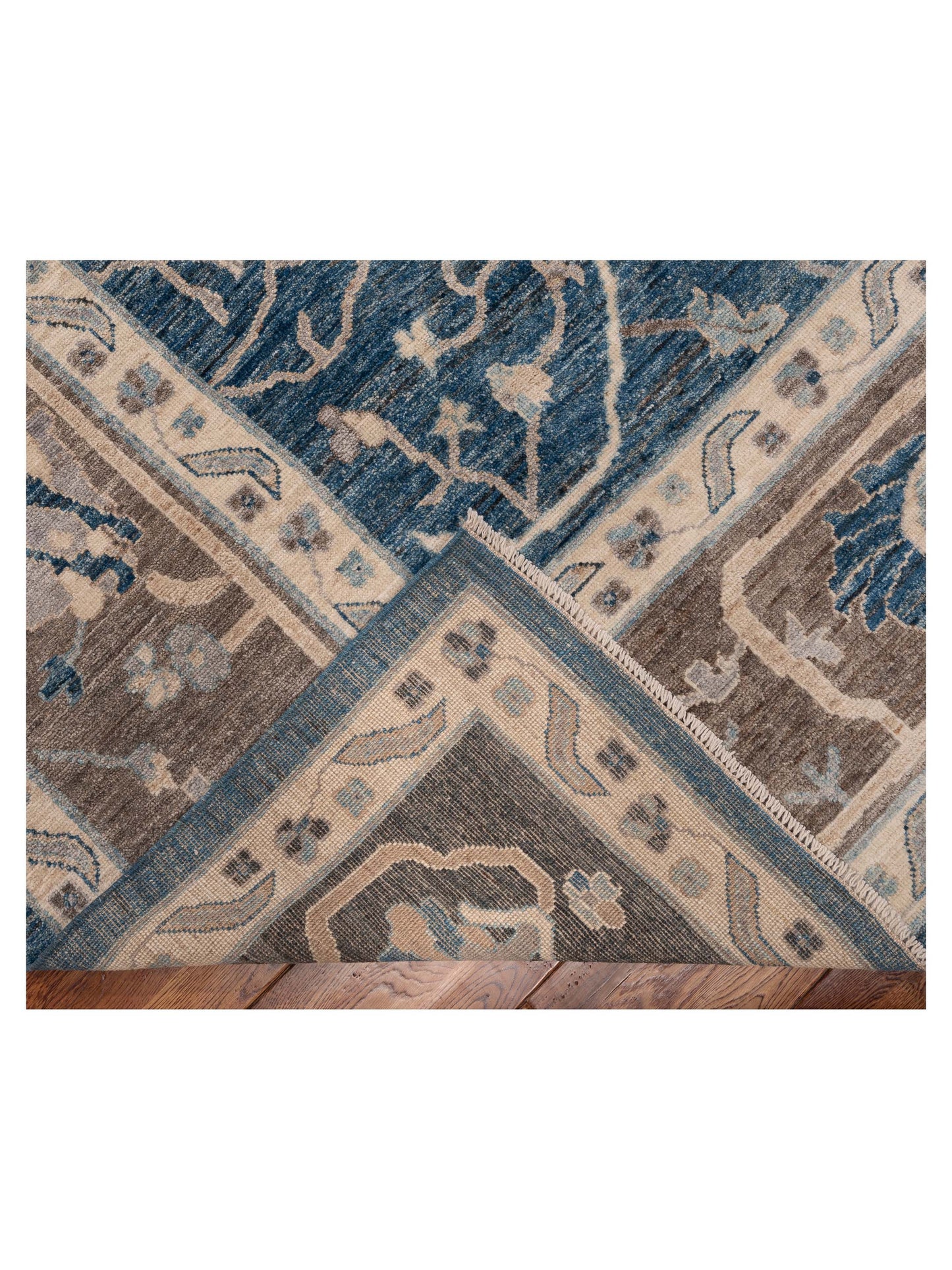 Anadol Oushak 154689 Blue Brown 10.1x13.11 Hand Knotted Rug