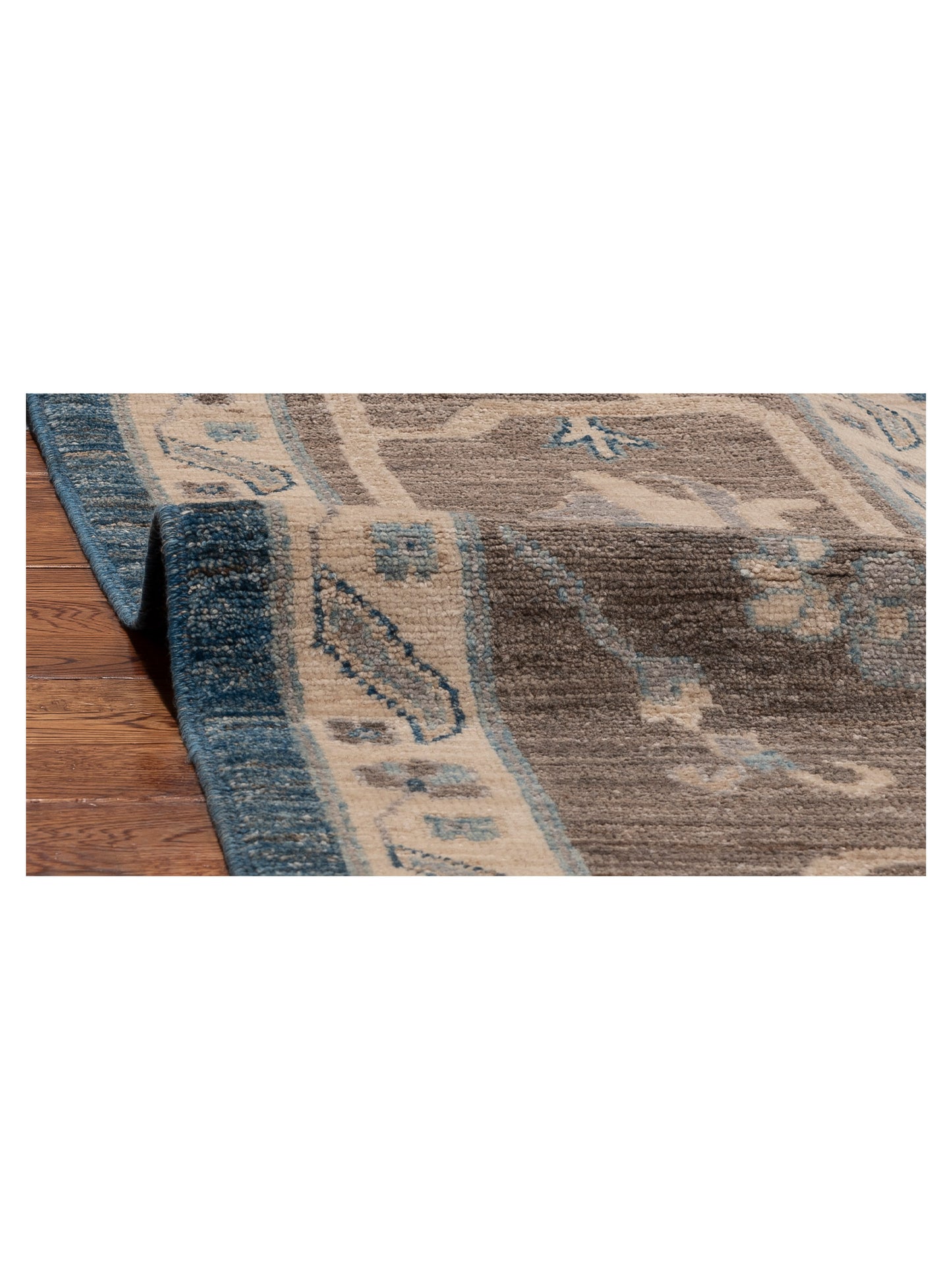 Anadol Oushak 154689 Blue Brown 10.1x13.11 Hand Knotted Rug