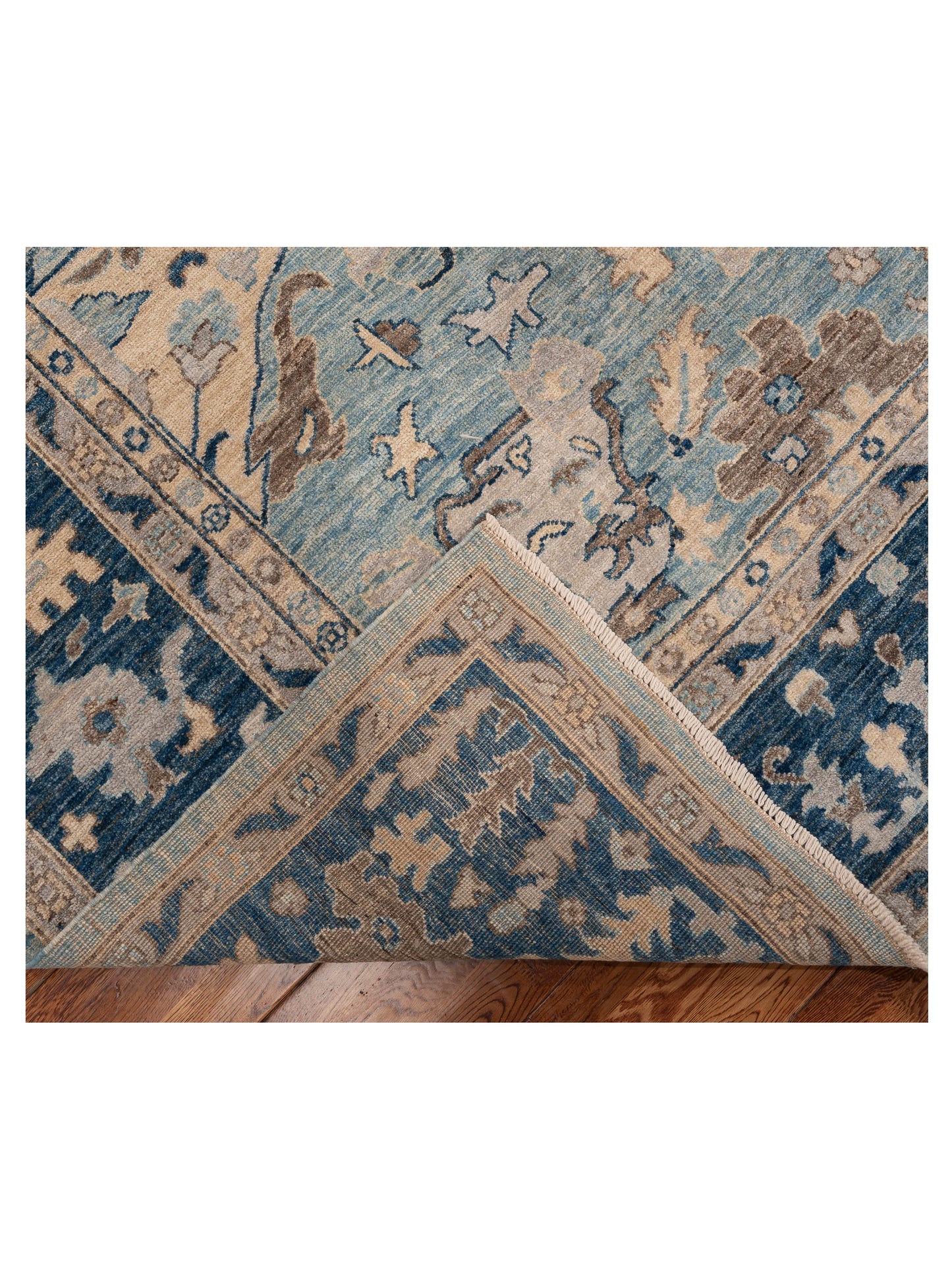 Anadol Oushak 154692 Blue Blue 9.1x11.7 Hand Knotted Rug