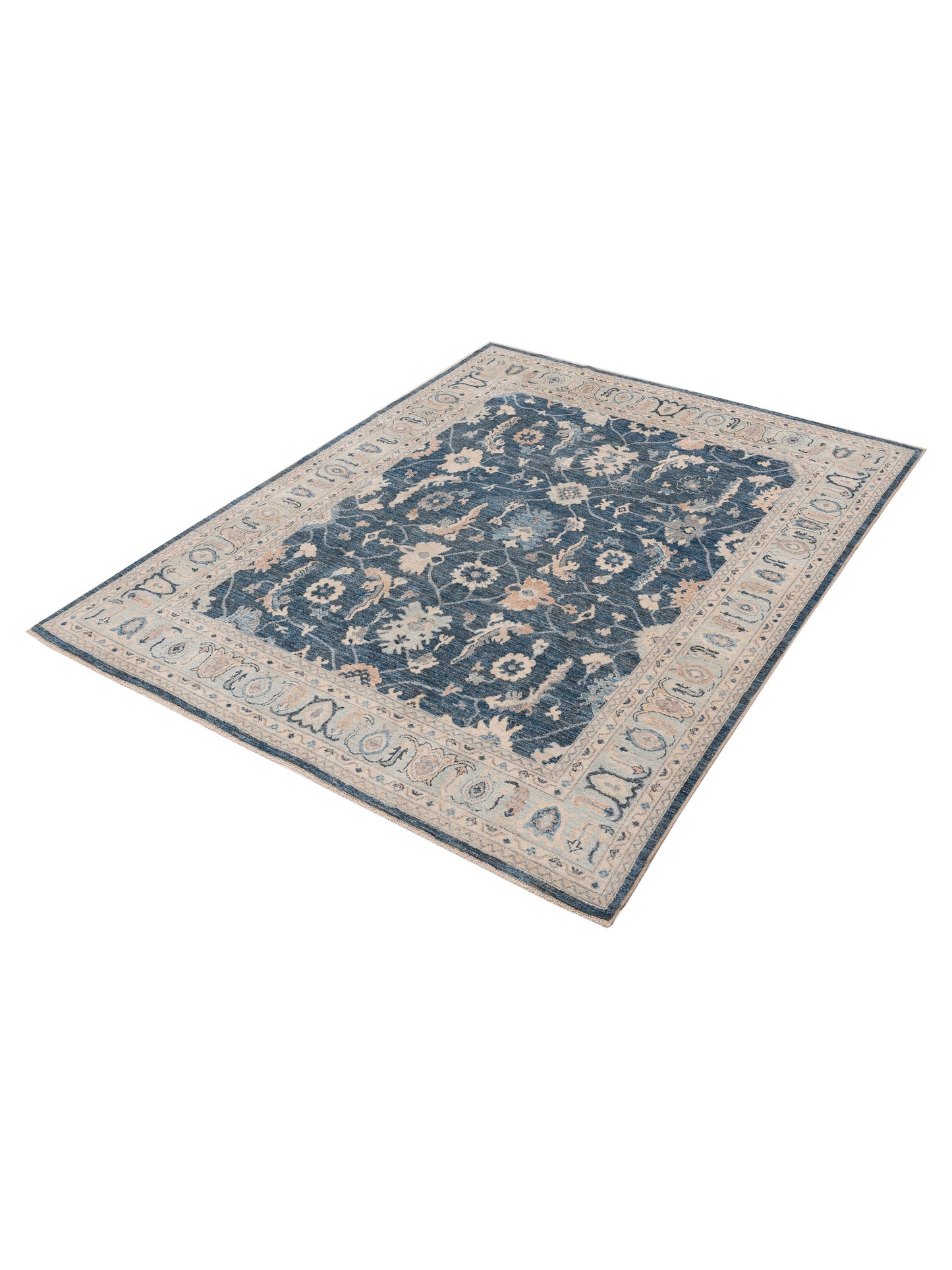 Anadol Oushak 154696 Blue Blue 8.1x10 Hand Knotted Rug
