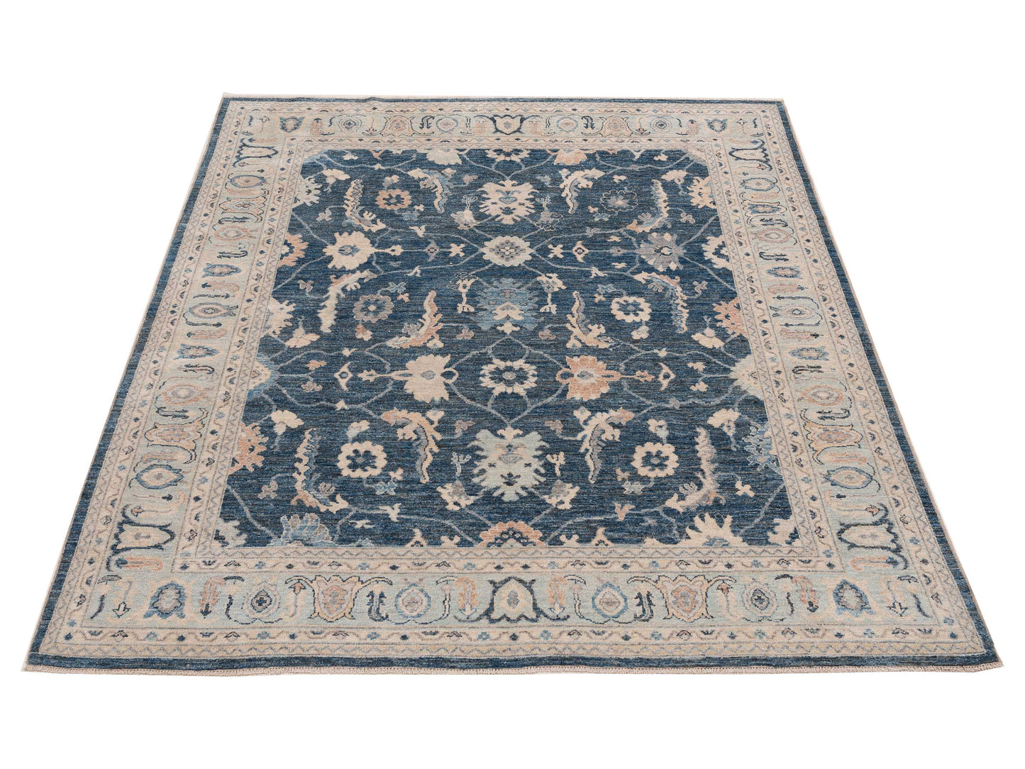 Anadol Oushak 154696 Blue Blue 8.1x10 Hand Knotted Rug