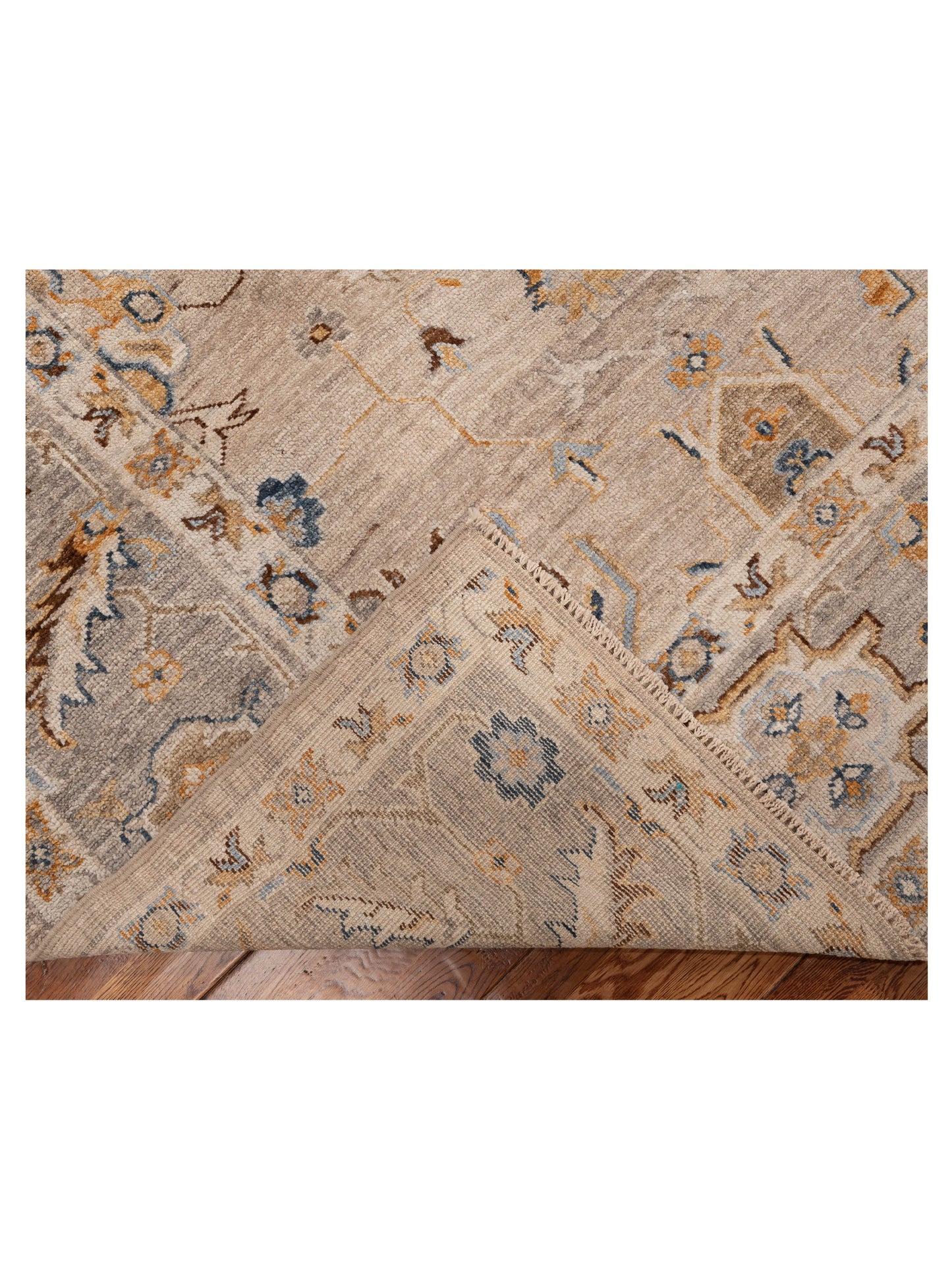 Angora Oushak 154697 Brown Brown 8.11x11.8 Hand Knotted Rug