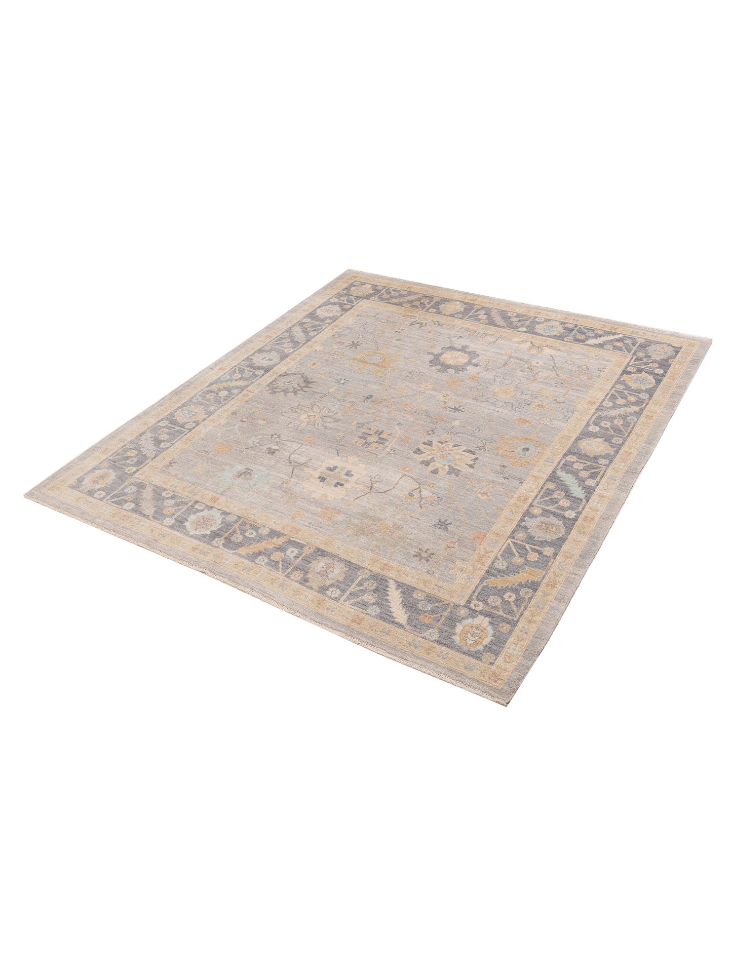 Anadol Oushak 154699 Gray Gray 8.6x9.8 Hand Knotted Rug