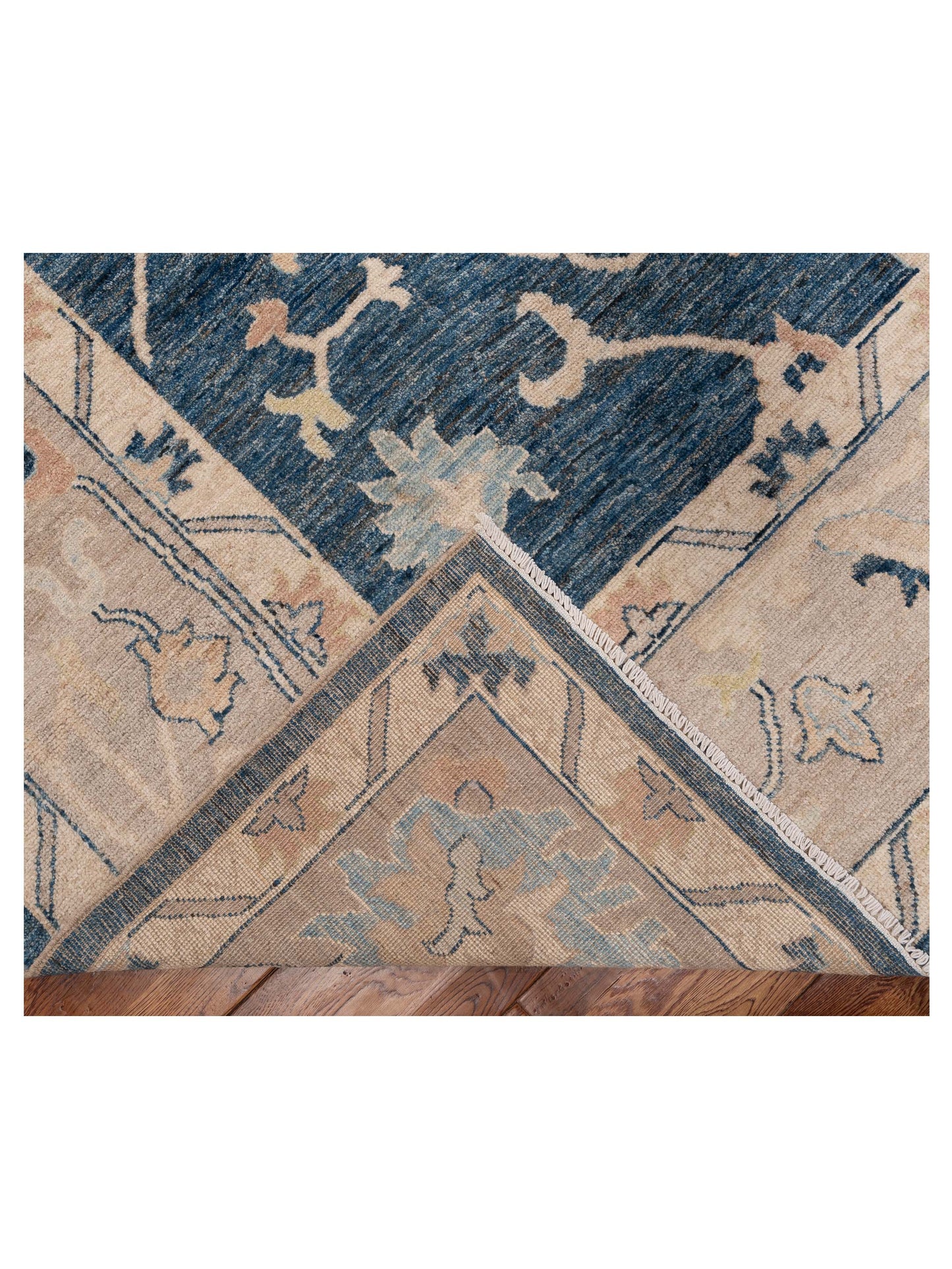 Anadol Oushak 154702 Blue Brown 9.11x13.9 Hand Knotted Rug