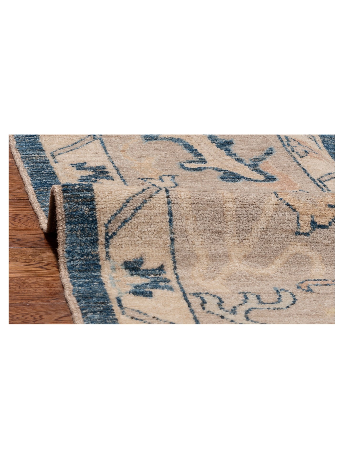 Anadol Oushak 154702 Blue Brown 9.11x13.9 Hand Knotted Rug