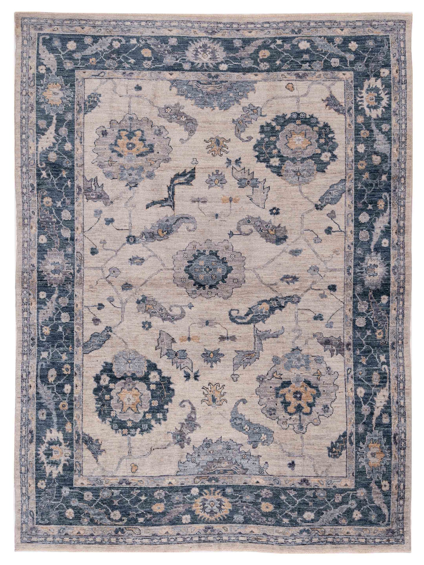 Anadol Angora Oushak  Ivory Blue Traditional