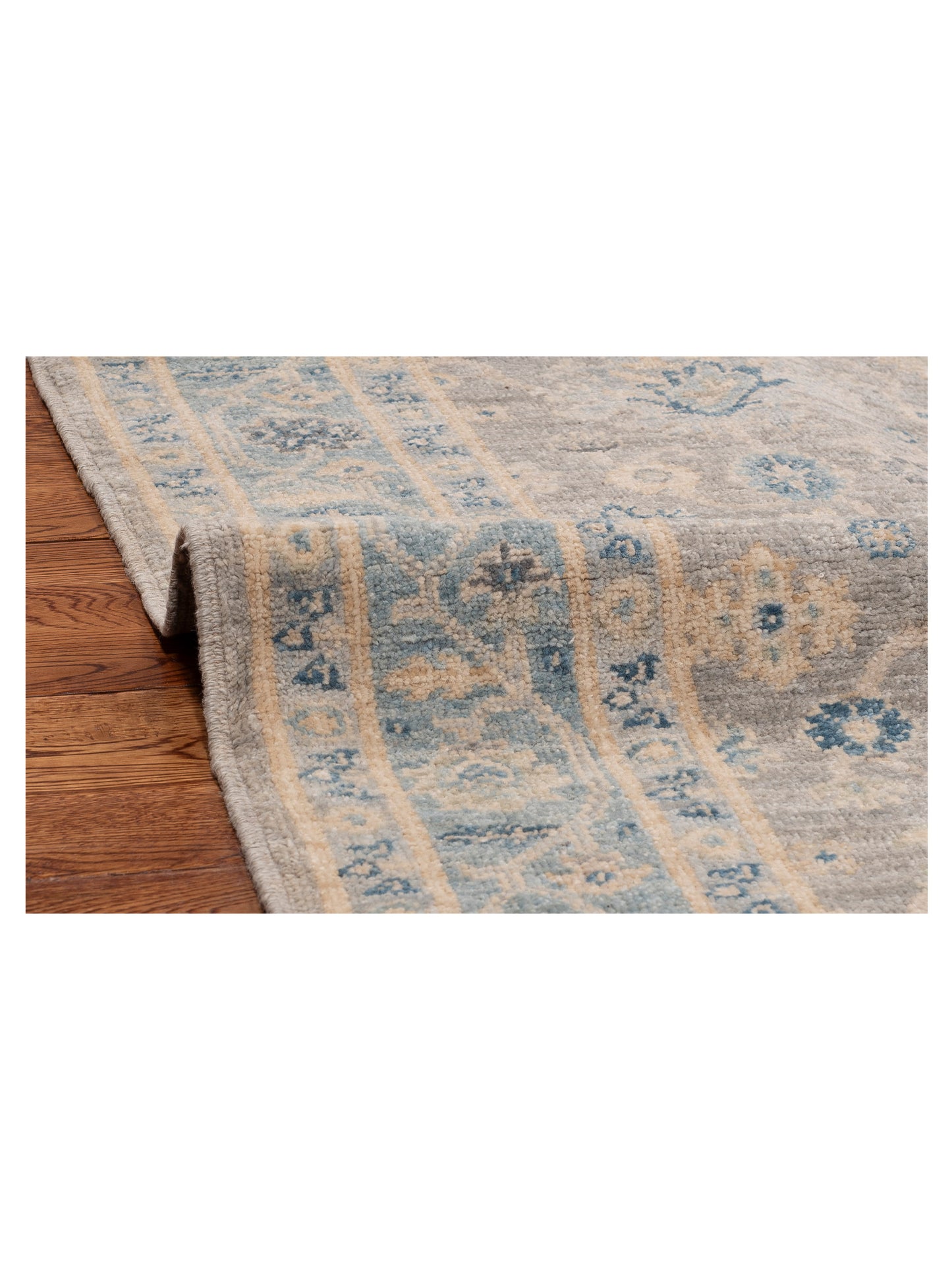 Anadol Oushak 154710 Gray Blue 4.2x15.8 Hand Knotted Rug