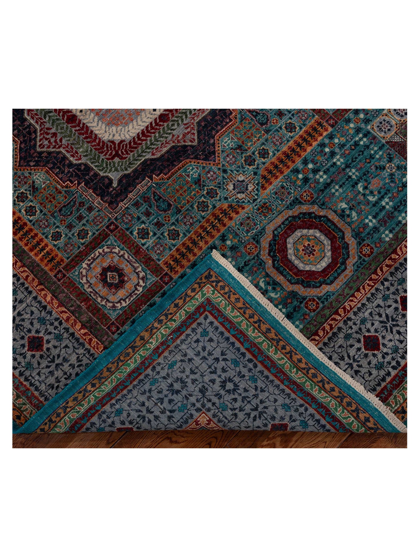Super Mamluk 154749 Blue Gray 5.8x8 Hand Knotted Rug