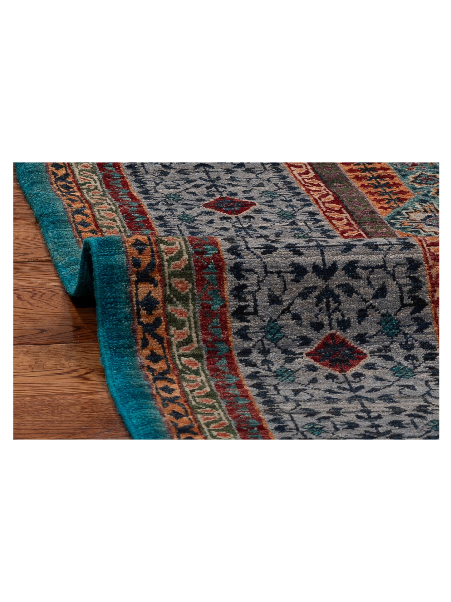 Super Mamluk 154749 Blue Gray 5.8x8 Hand Knotted Rug