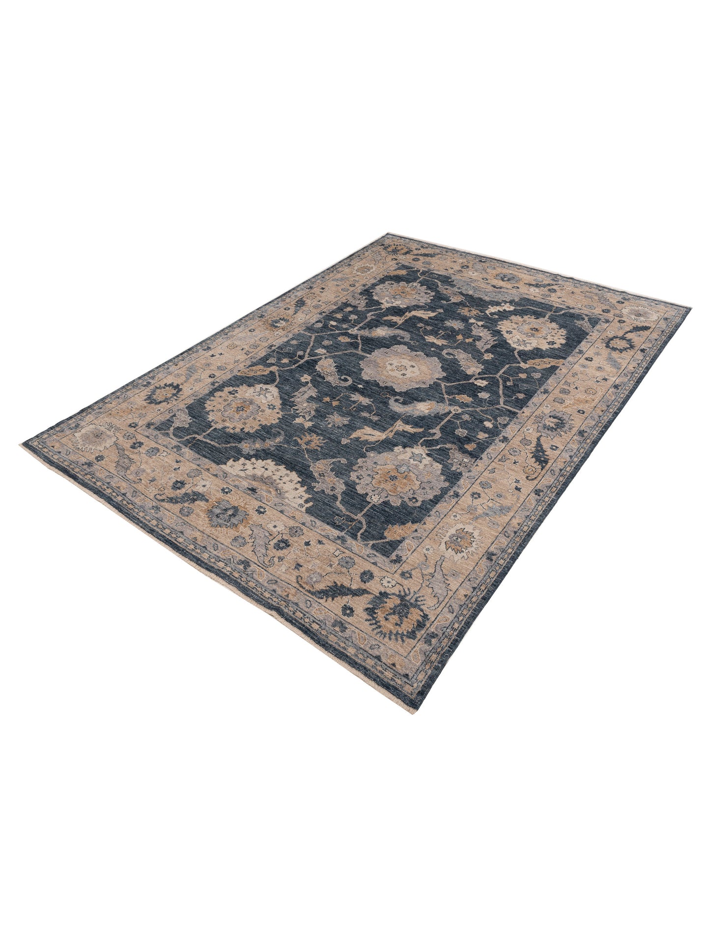 Angora Oushak 154762 Blue Ivory 10x13.5 Hand Knotted Rug