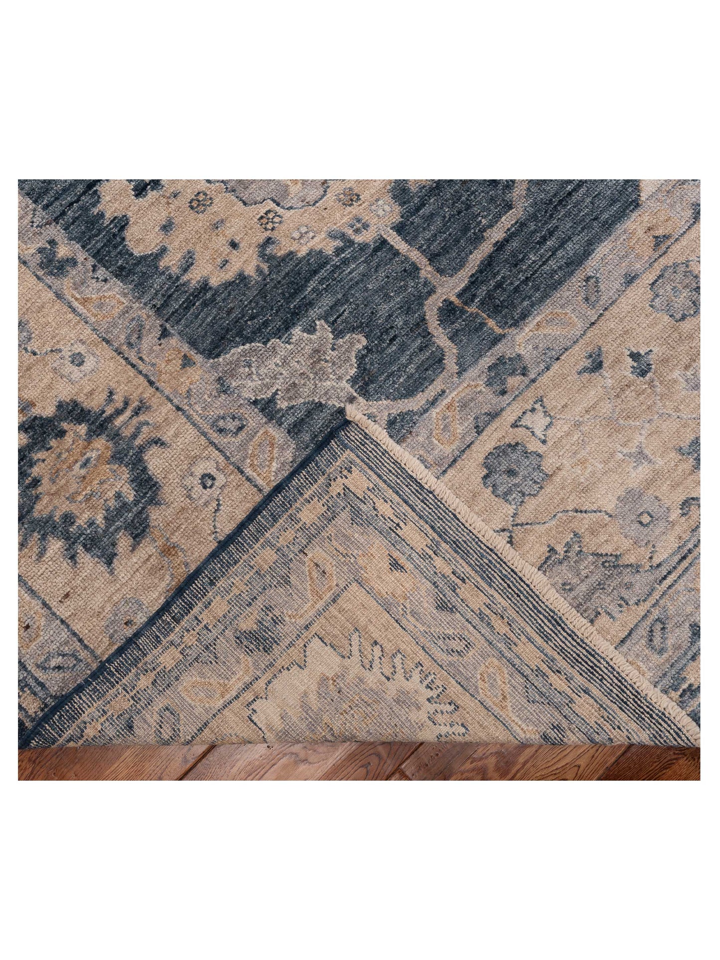 Angora Oushak 154762 Blue Ivory 10x13.5 Hand Knotted Rug