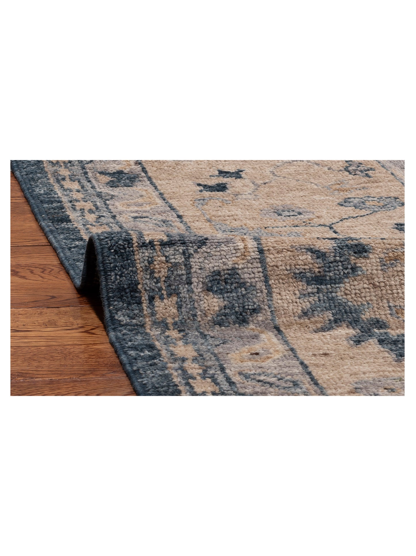 Angora Oushak 154762 Blue Ivory 10x13.5 Hand Knotted Rug