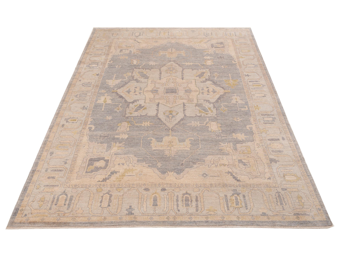 Anadol Oushak 154765 Gray Beige 10.3x13.11 Hand Knotted Rug