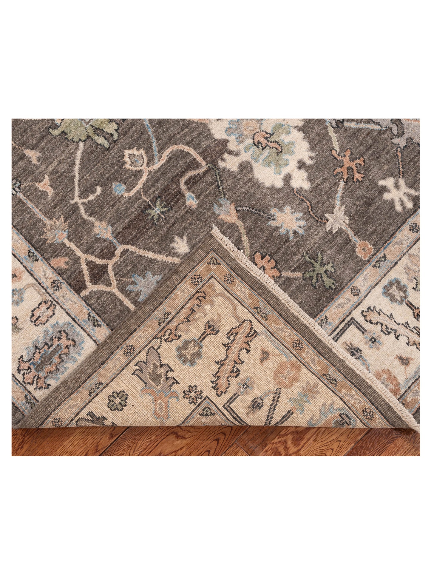 Anadol Oushak 154769 Brown Ivory 6.2x9.2 Hand Knotted Rug