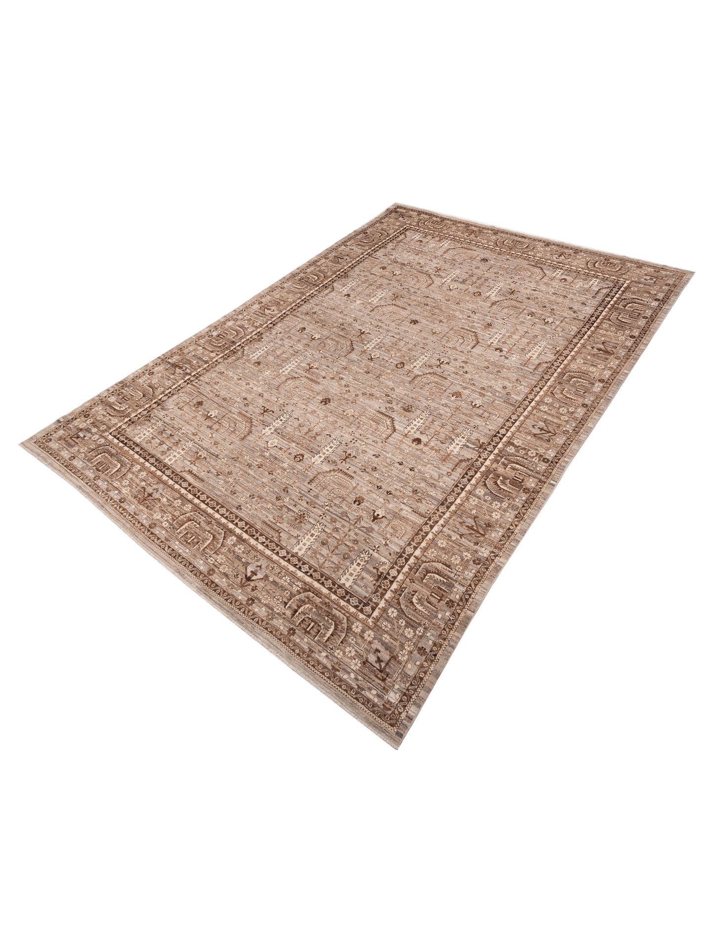 Anadol Oushak 154779 Brown Brown 11.11x17.4 Hand Knotted Rug
