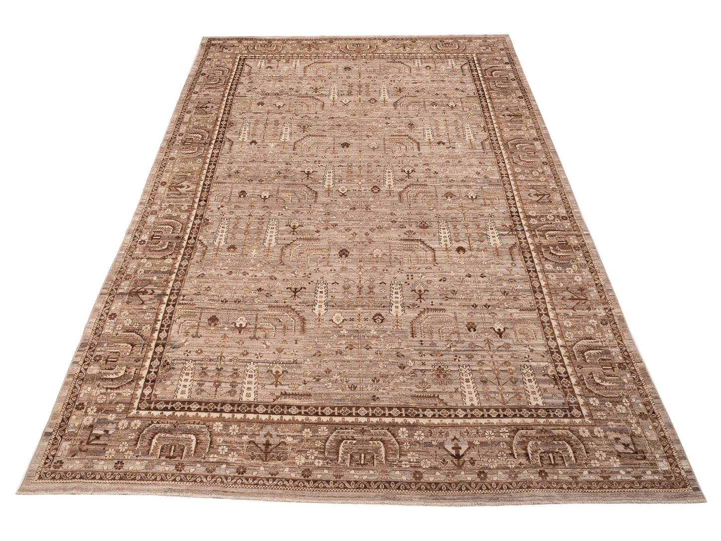 Anadol Oushak 154779 Brown Brown 11.11x17.4 Hand Knotted Rug