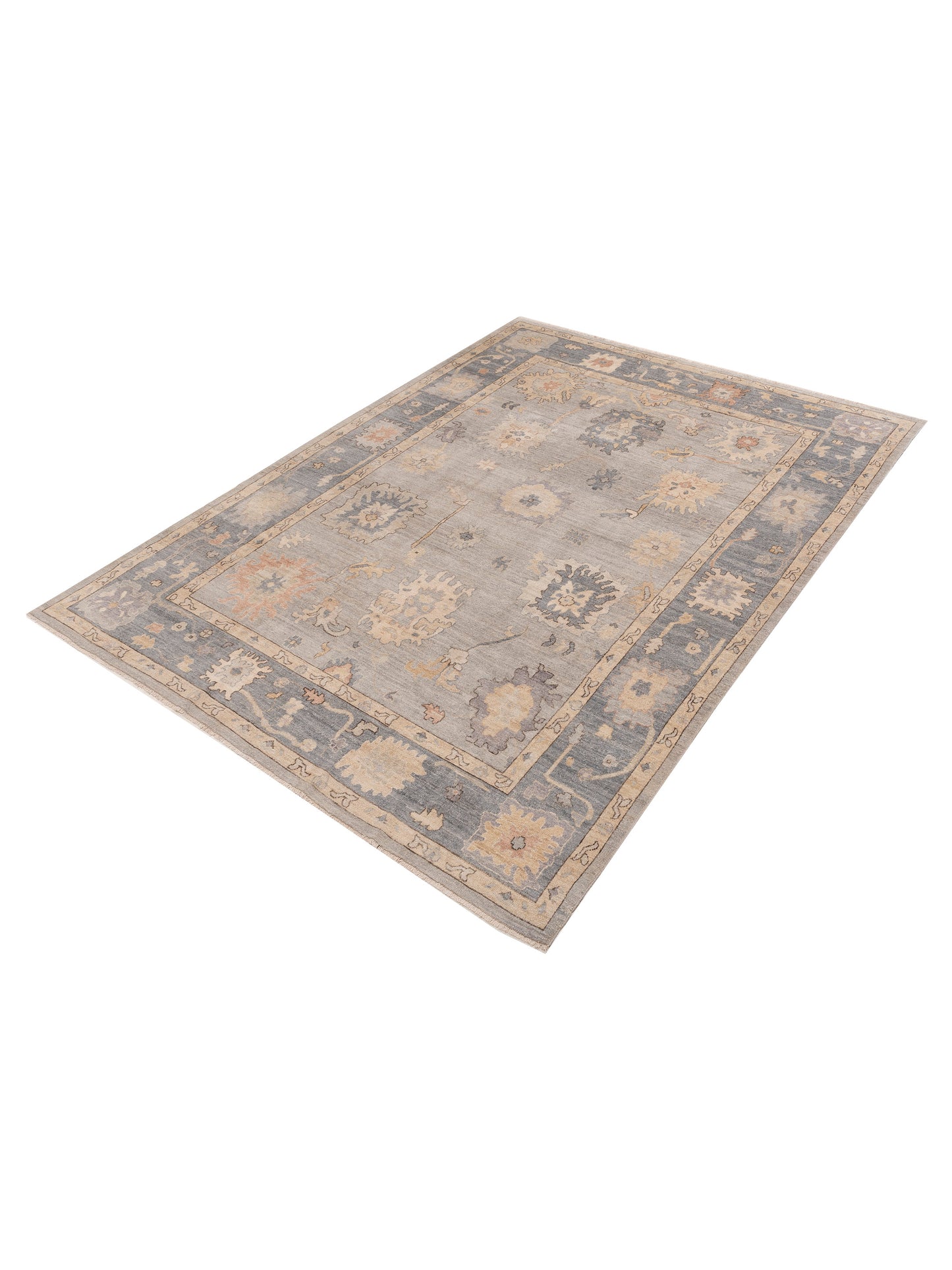 Anadol Oushak 154791 Silver Gray 9x11.9 Hand Knotted Rug