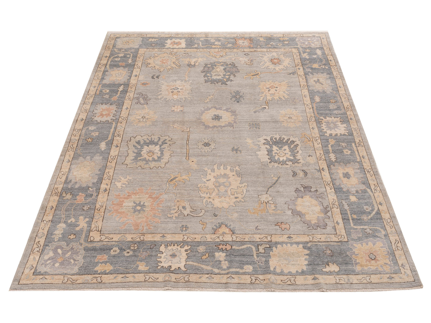 Anadol Oushak 154791 Silver Gray 9x11.9 Hand Knotted Rug