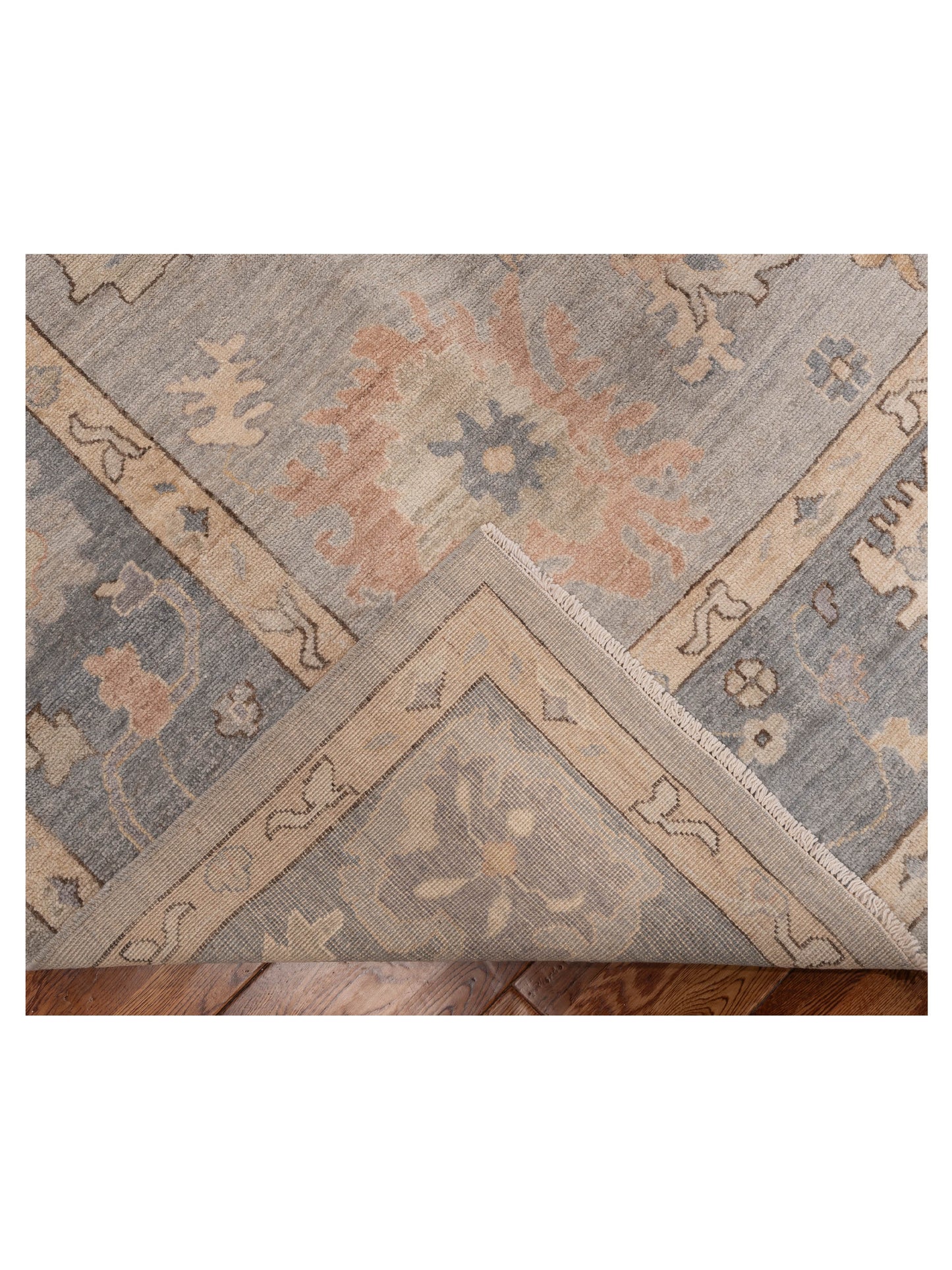 Anadol Oushak 154791 Silver Gray 9x11.9 Hand Knotted Rug