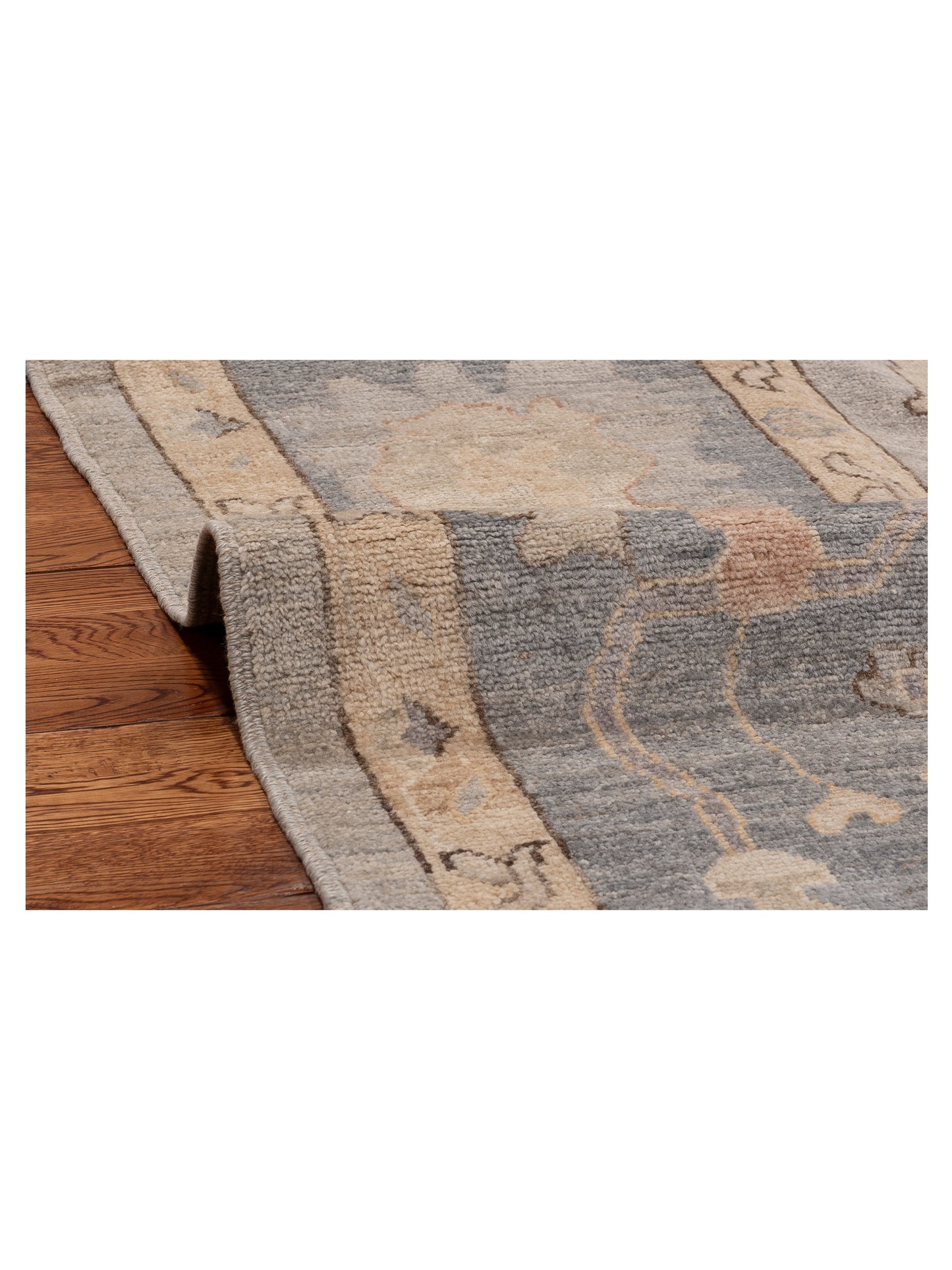 Anadol Oushak 154791 Silver Gray 9x11.9 Hand Knotted Rug